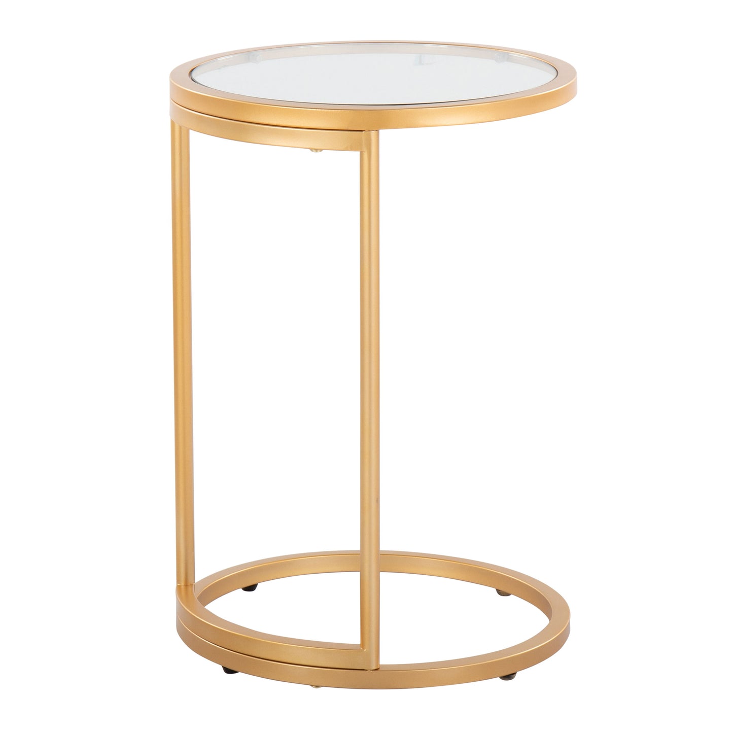 Zenn - Round End Table - Gold / Clear