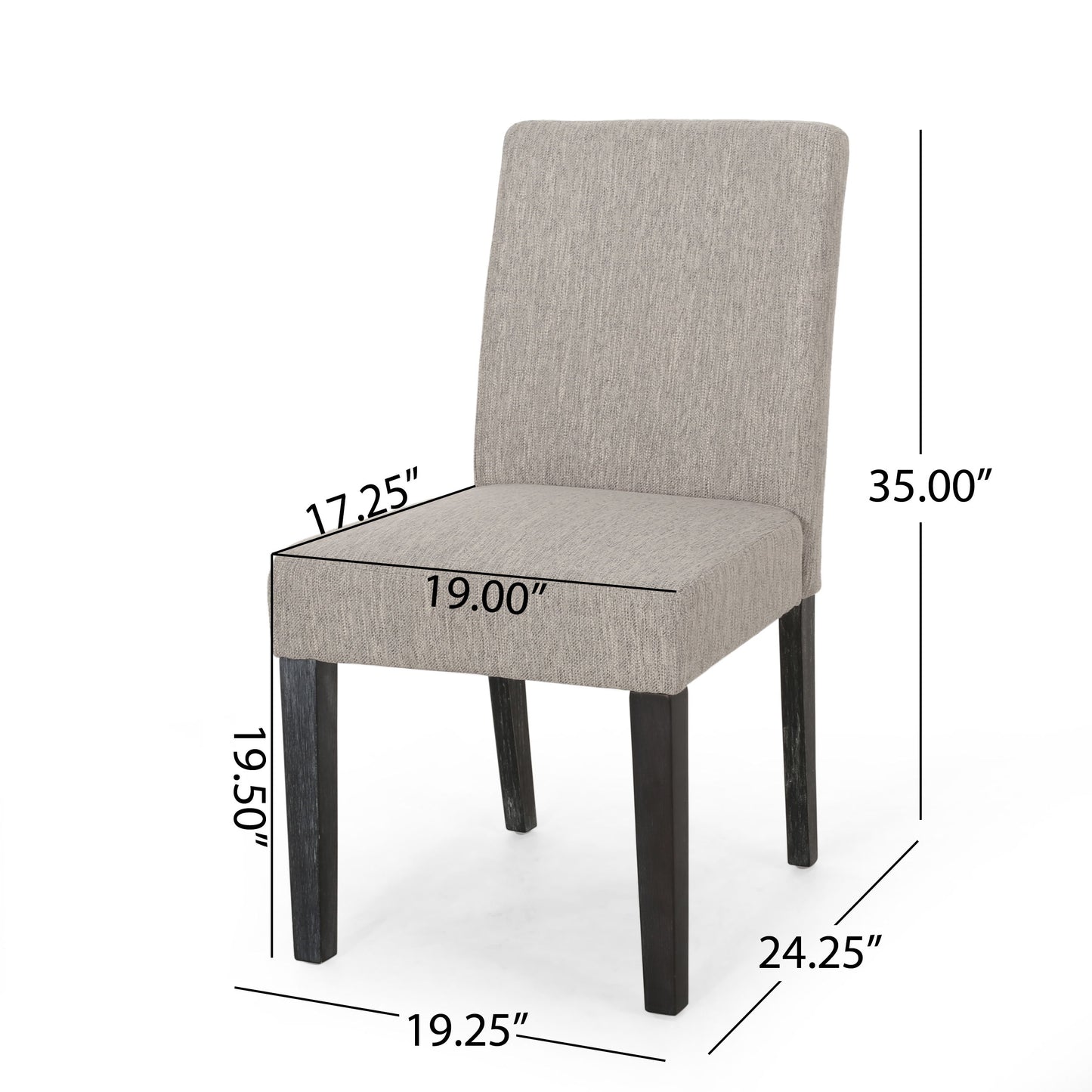 Contemporary Dining Chair With Upholstered Seating - Light Gray