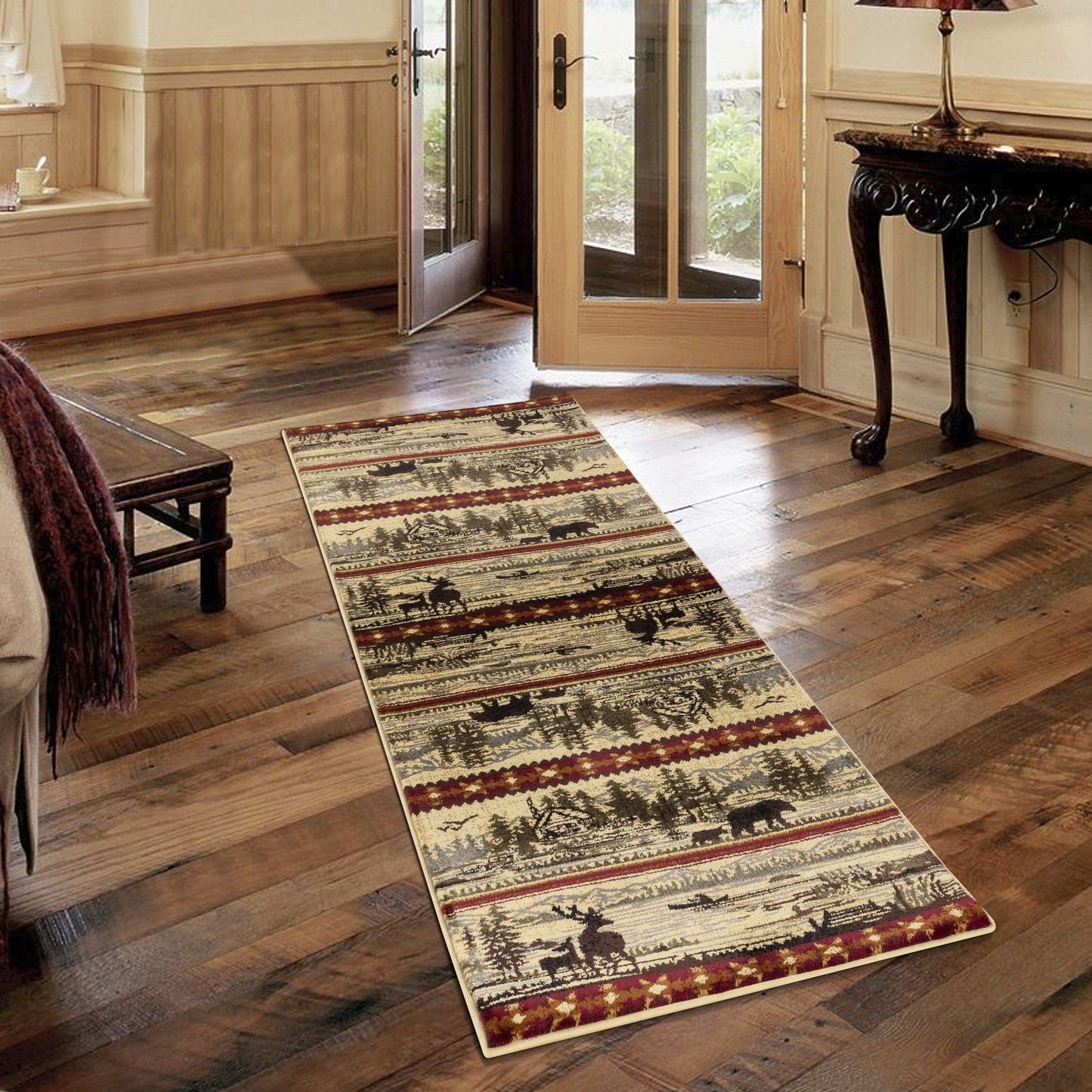 Nature's Nest - 7'10" X 10'3" Lodge Area Rug, Polyester - Multi