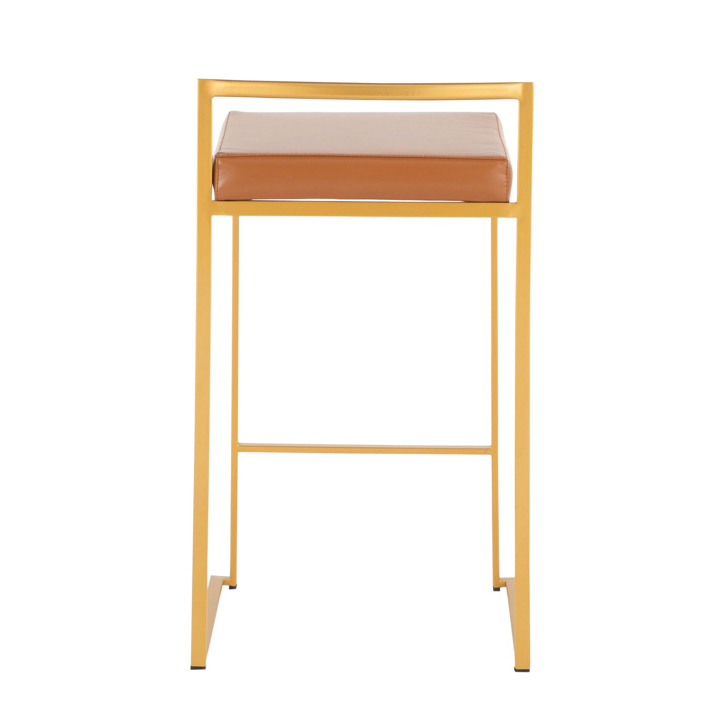 Fuji - Contemporary Stackable Counter Stool (Set of 2) - Gold / Camel