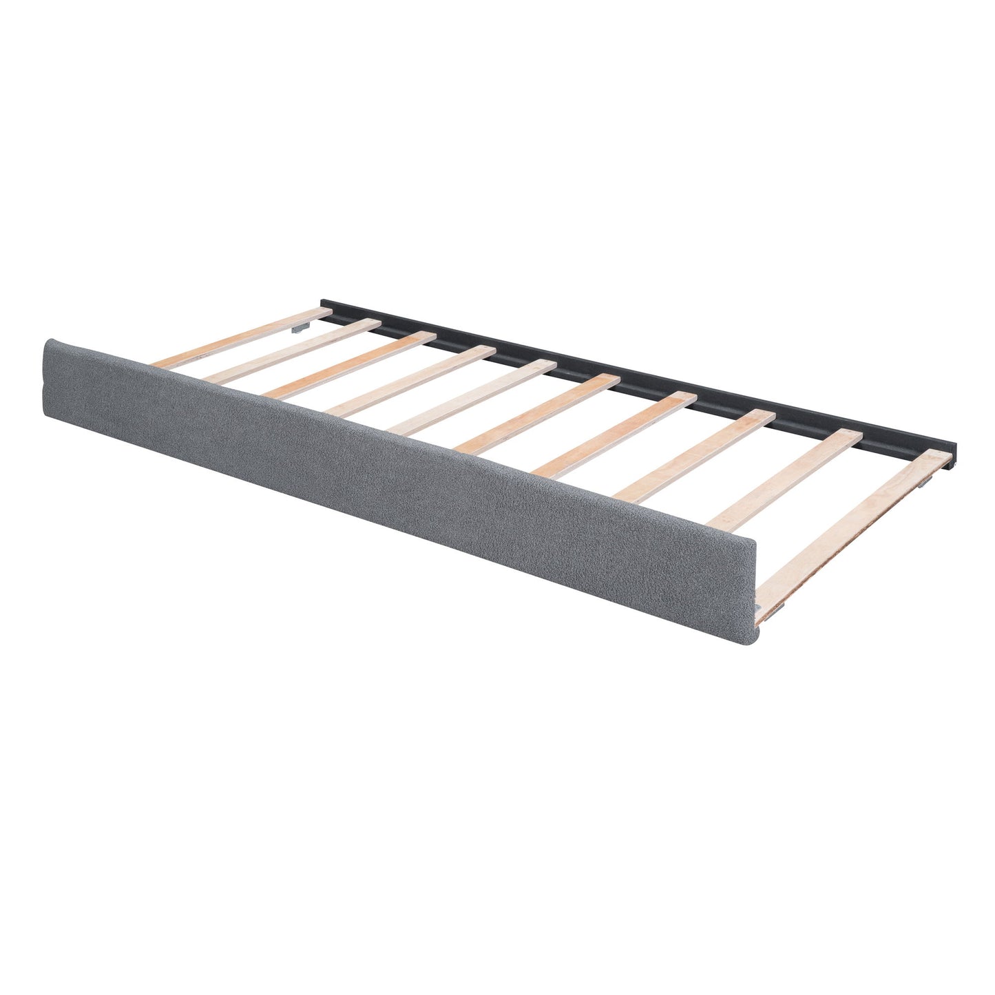 Full Size Upholstered Platform Bed With Twin Size Trundle - Gray
