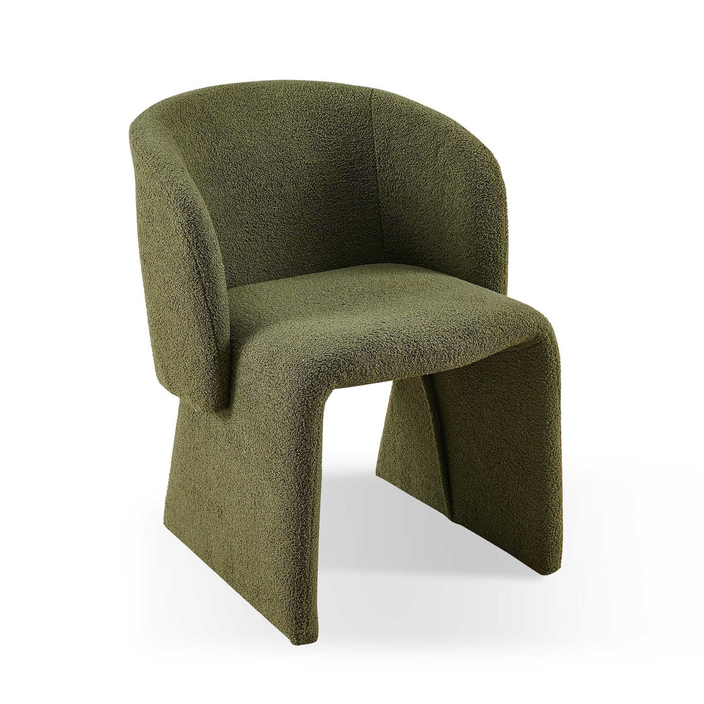 Modern Accent Chair Green Single Sofa Chair, Upholstered Side Chair Teddy Comfy Chair For Dining Room / Bedroom / Living Room / Reception 1 Piece - Green