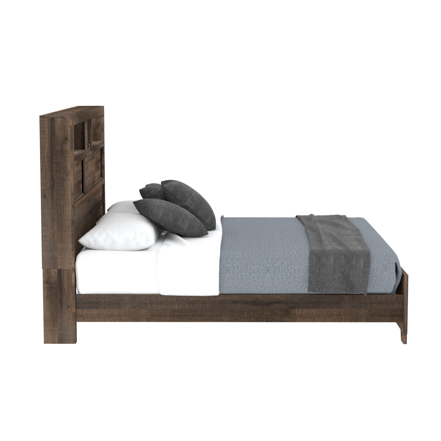 Plinz - Queen Bookcase Bed - Brown