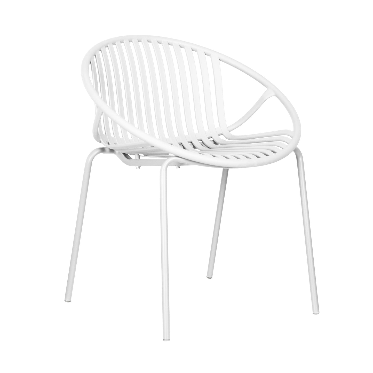 Modern Expandable Outdoor Dining Set With Stackable Chairs - White / Teak