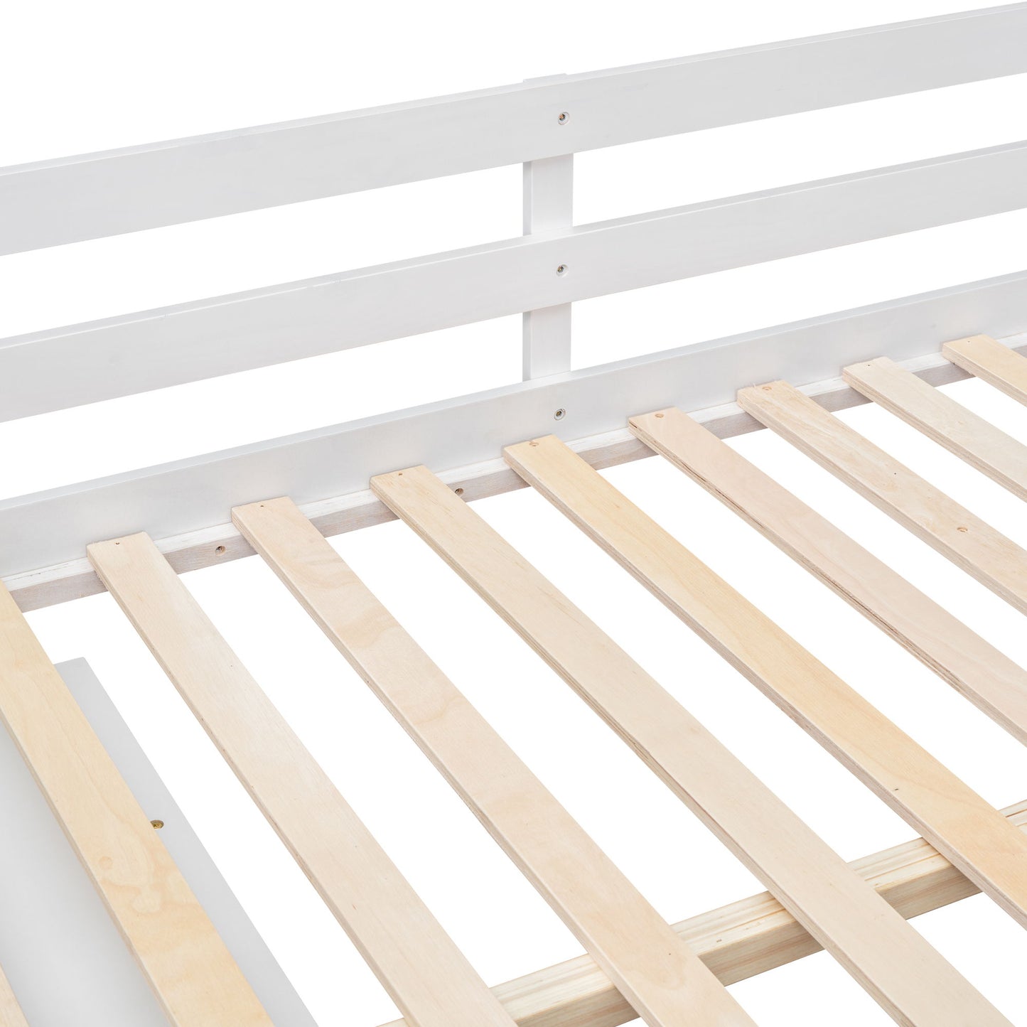 Full Size Loft Bed With Retractable Writing Desk And 3 Drawers With Storage Stairs And Shelves - White