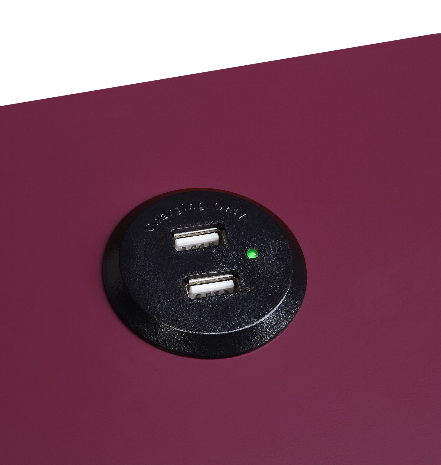 Fierce - Accent Table With Built In USB Port - Black / Burgundy