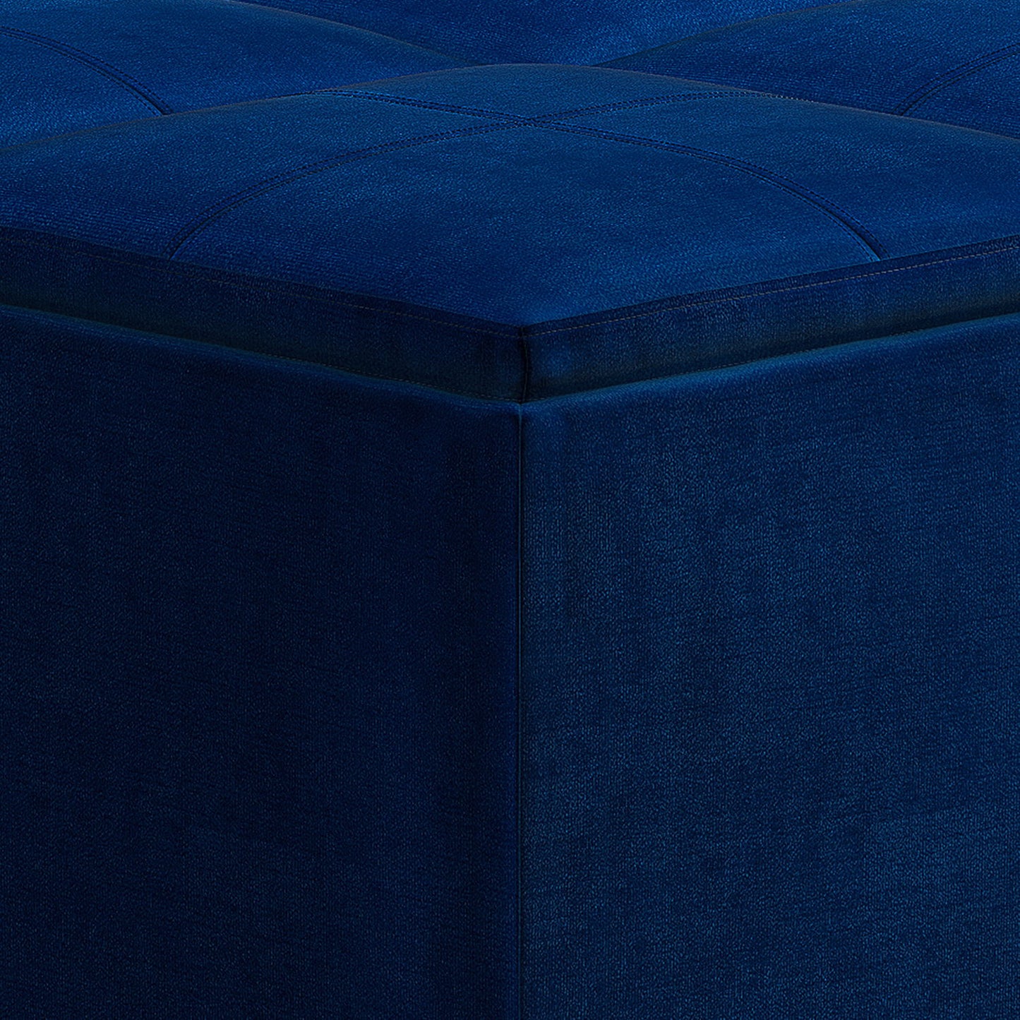 Avalon - Square Coffee Table Storage Ottoman - Blue