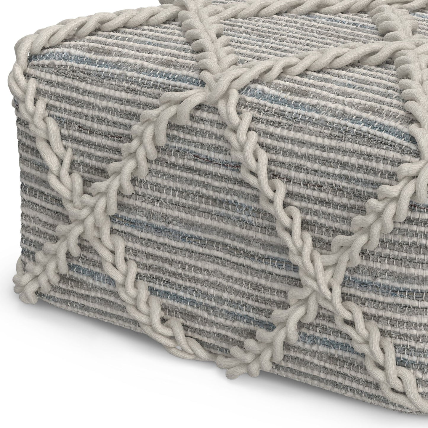 Cowan - Square Pouf - Gray / Natural