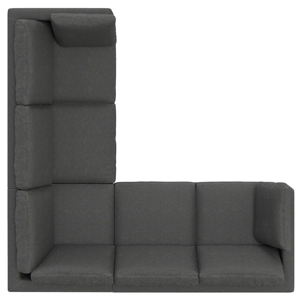 Ava - Mid Century Corner Sectional Sofa - Gray