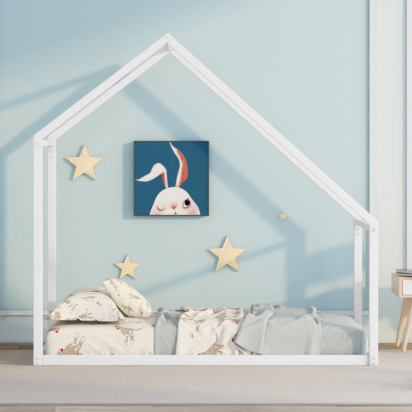 Twin Size Playhouse Design Bed - White