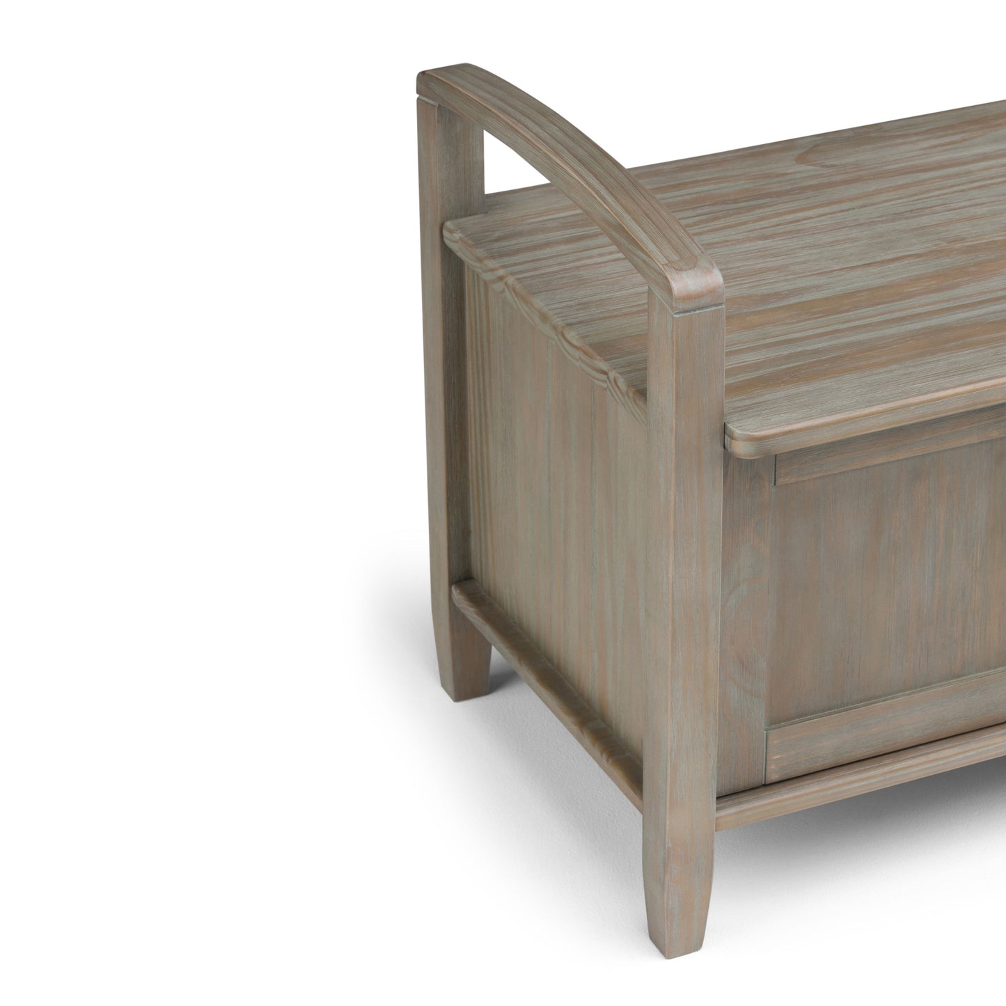 Warm Shaker - Entryway Storage Bench - Distressed Gray