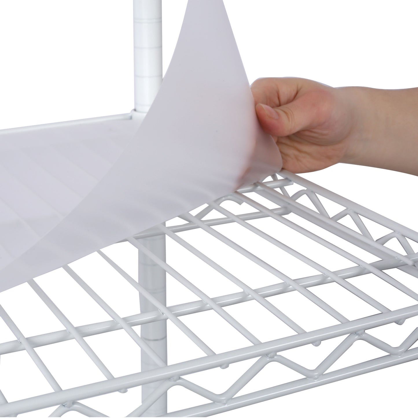 7 Tier Metal Shelf Wire Shelving Unit, 2450Lbs Heavy Duty Adjustable Storage Rack With Wheels & Shelf Liners For Closet Kitchen Garage Basement Commercial Shelving - White