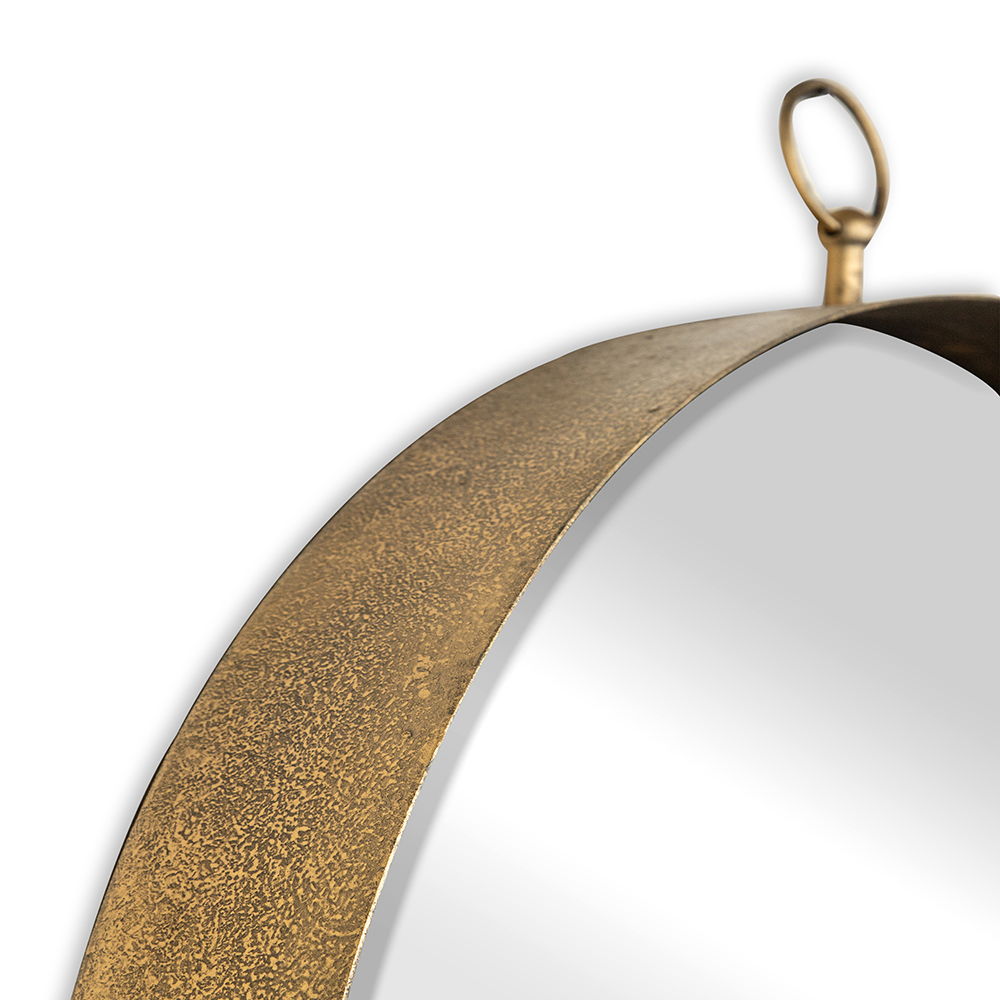 Round Mirror, Circle Mirror With Iron Frame For Living Room Bedroom Vanity, Entryway Hallway - Gold
