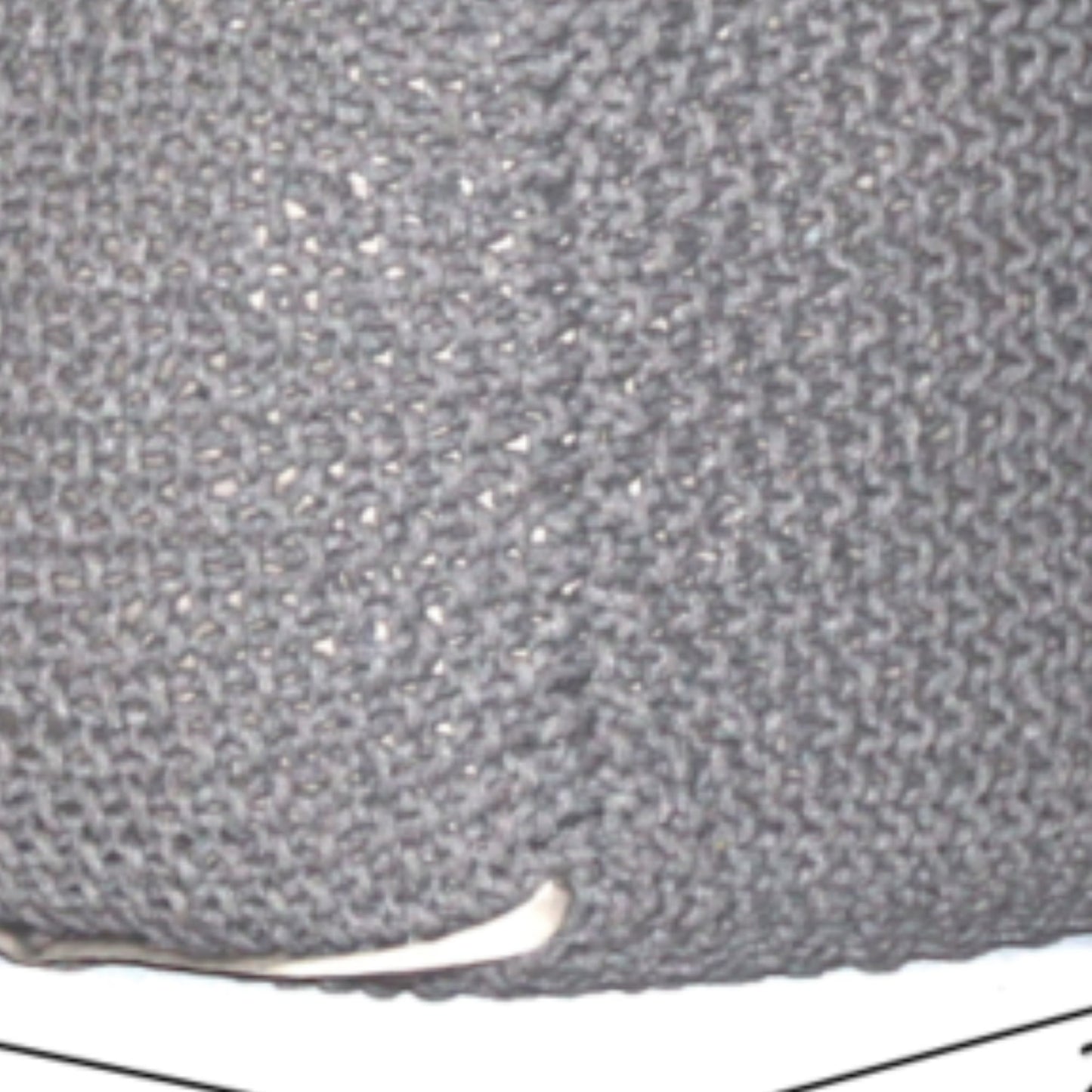 Semi Rounded Pouf Cable Knitted Perfect Seating Light - Gray