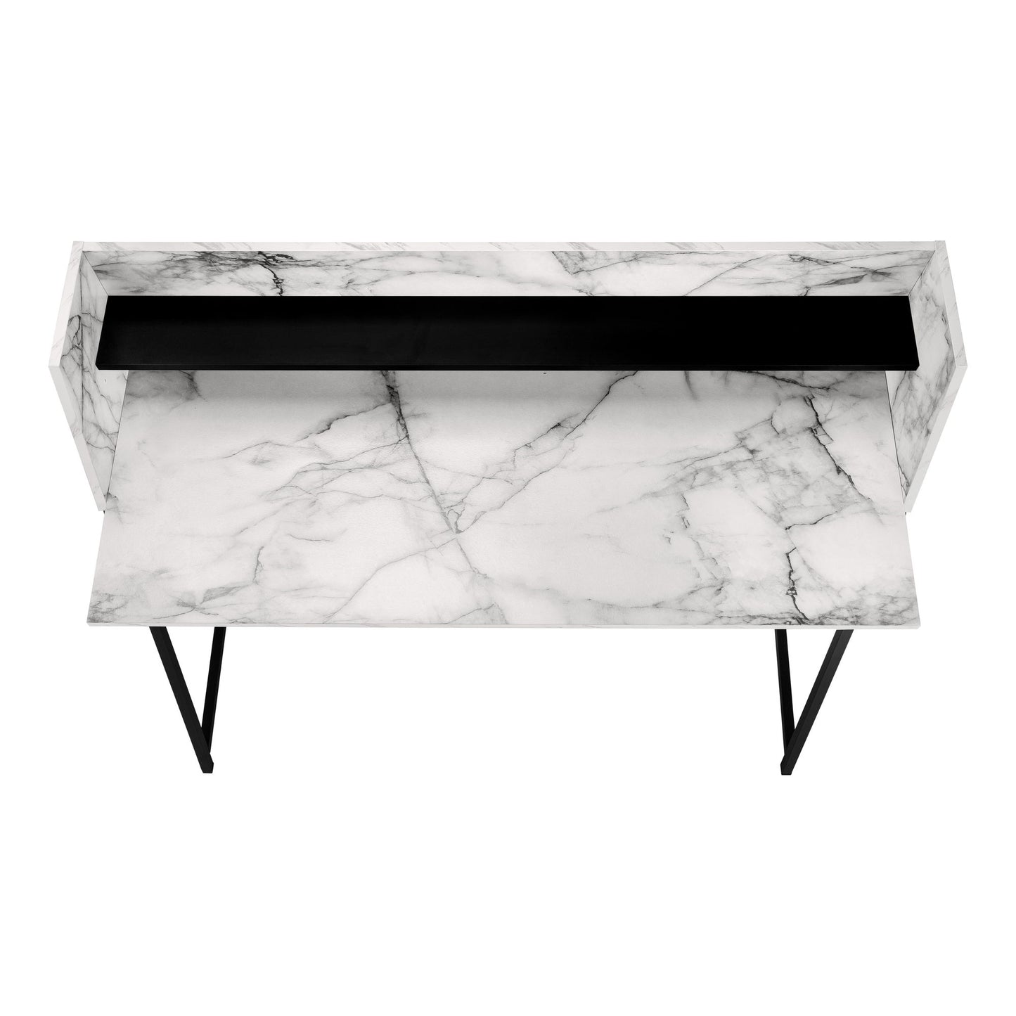 Computer Desk For Home Office, Laptop, Storage Shelves, Contemporary And Modern - White / Black