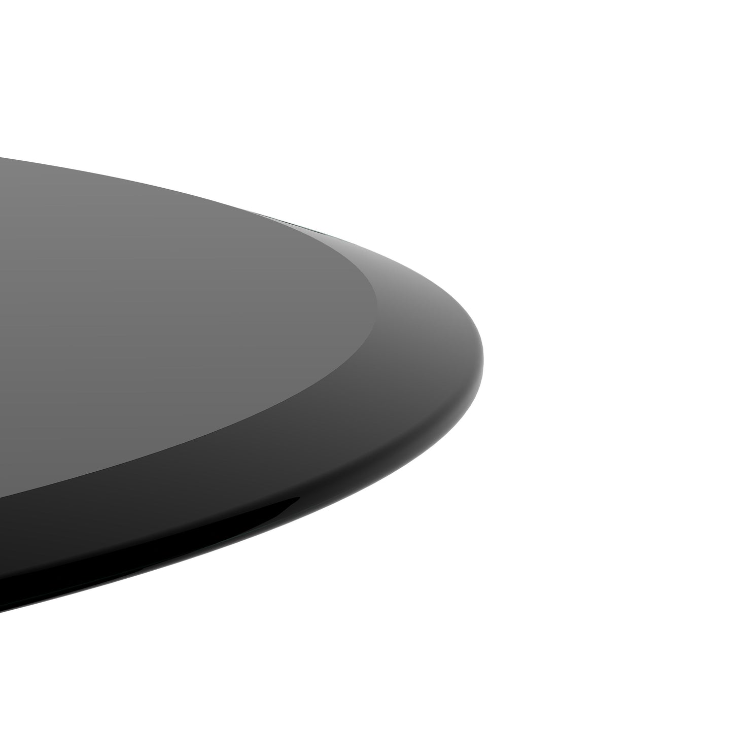 36" Round Tempered Glass Table Top Black Glass 2 / 5" Thick Beveled Polished Edge - Black