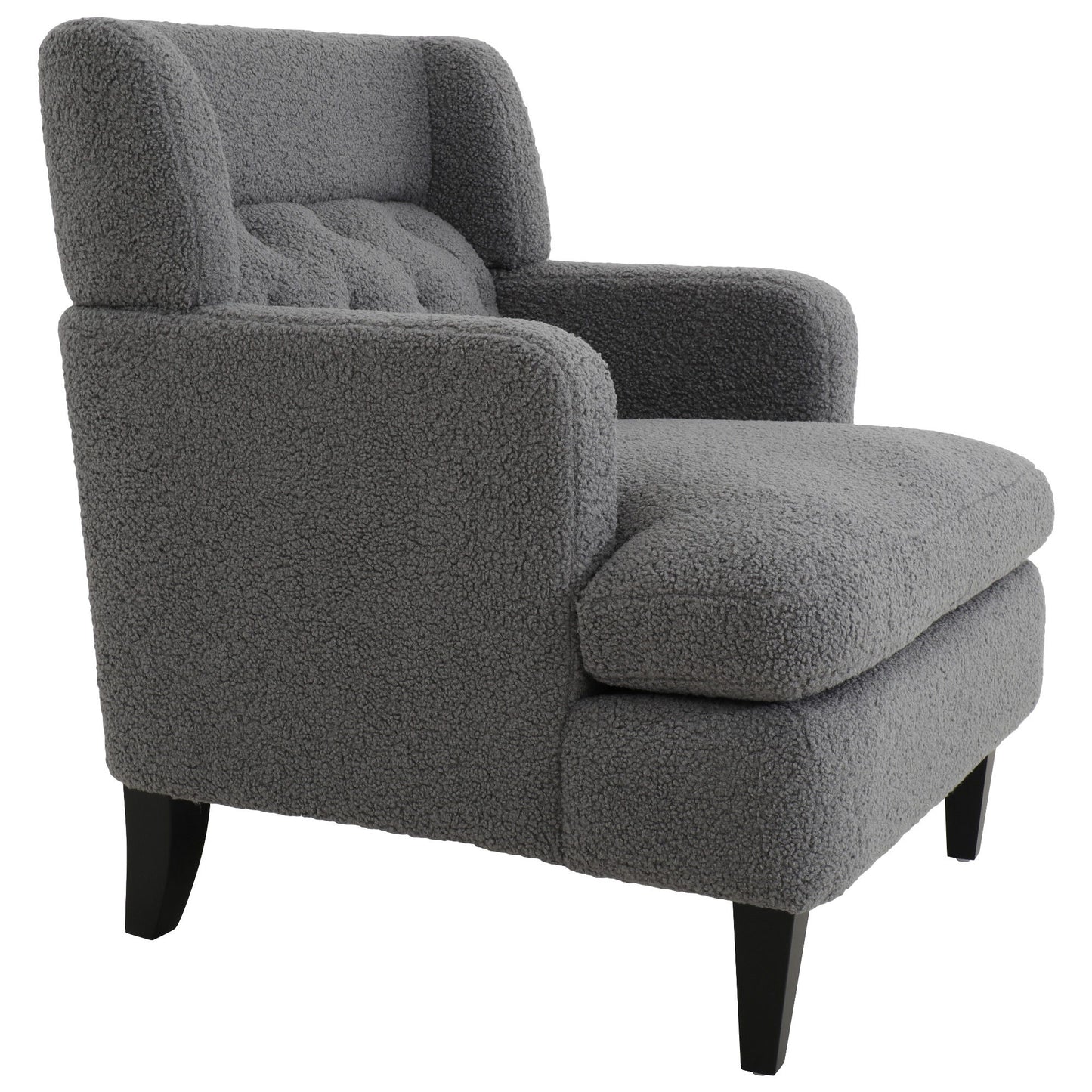 Upholstered Accent Chair Tufted Armchair For Living Room - Dark Gray