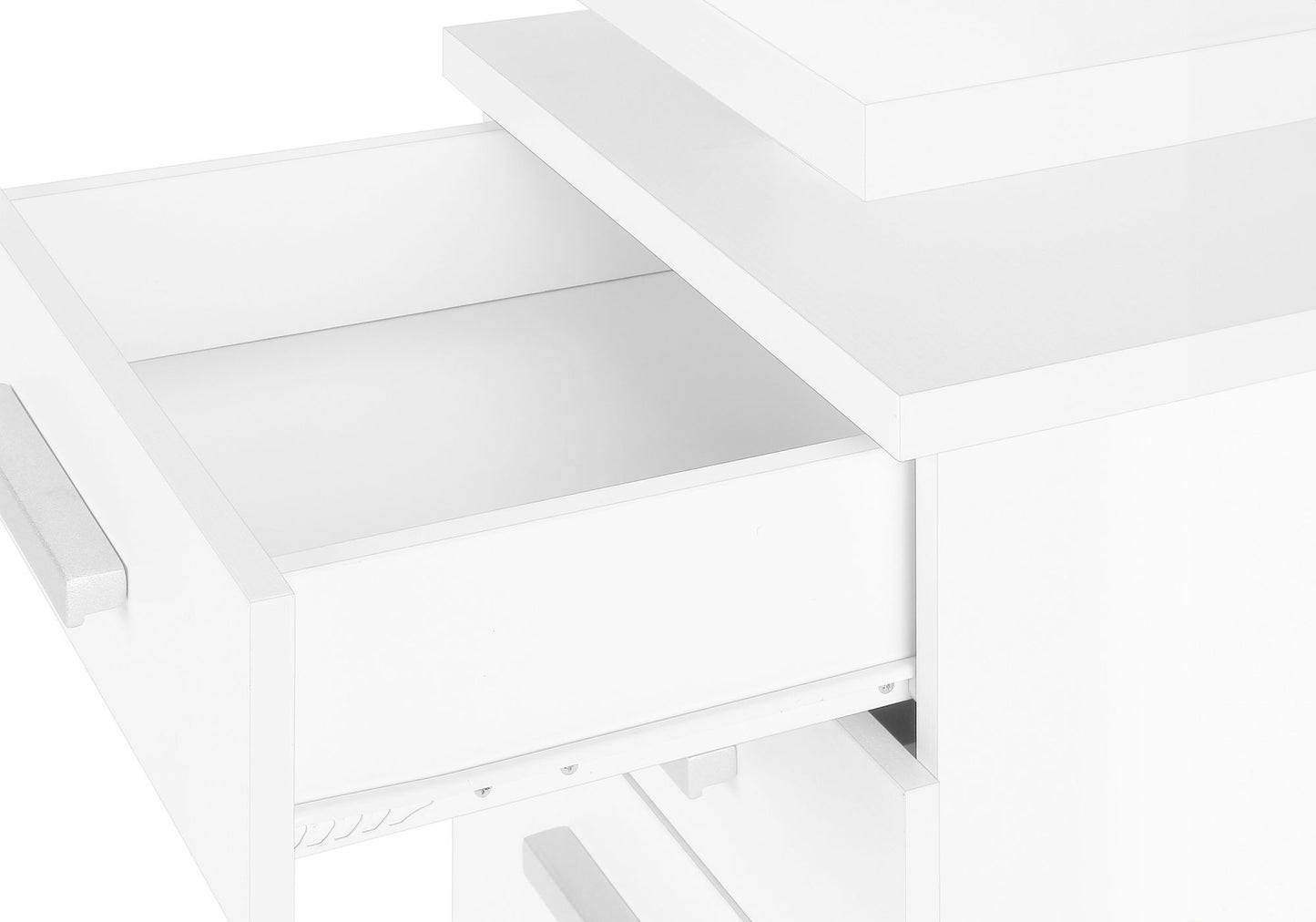 Computer Desk For Home Office, Laptop, Left, Right Set - Up, Storage Drawers, Contemporary And Modern - White