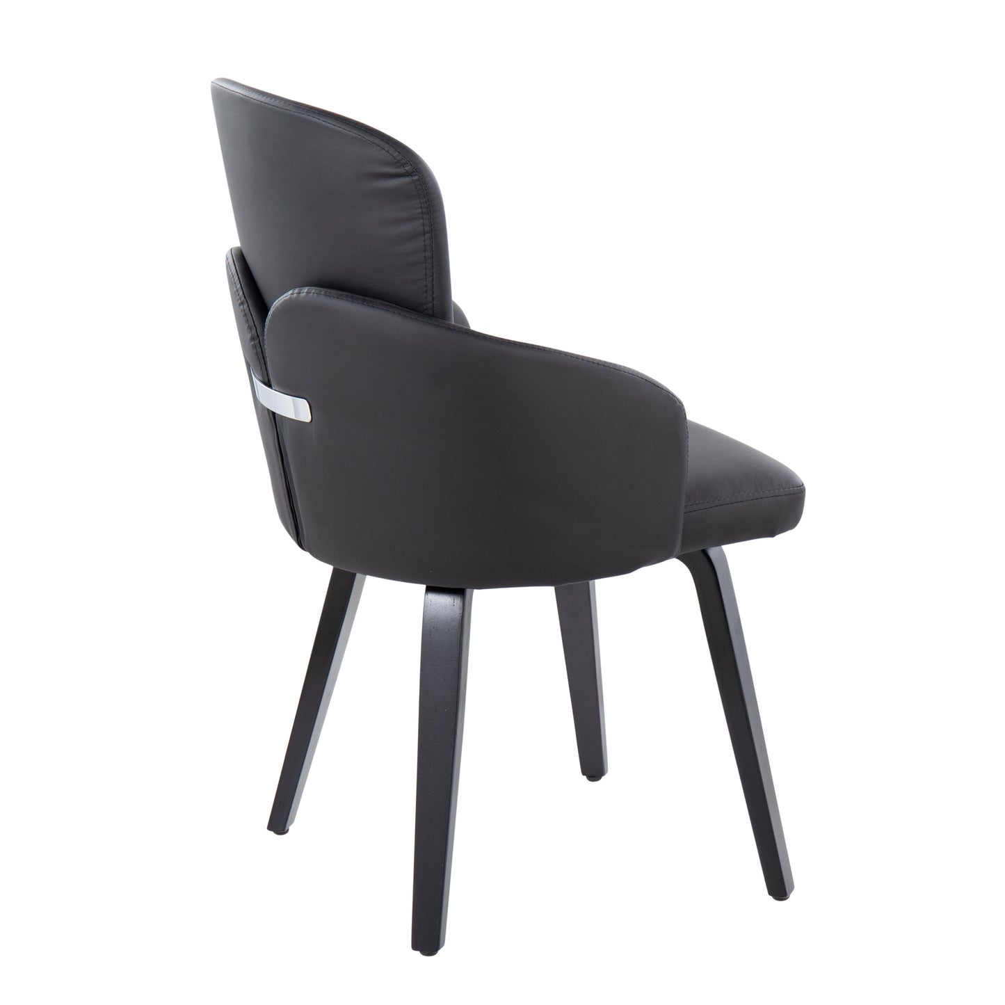 Dahlia - Contemporary Dining Chair (Set of 2) - Black - Faux Leather