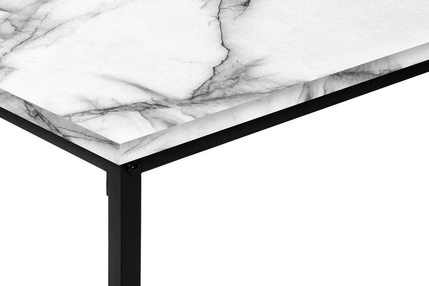 Table Set, Coffee, End, Marble Look Laminate, Contemporary, Modern (Set of 3) - White