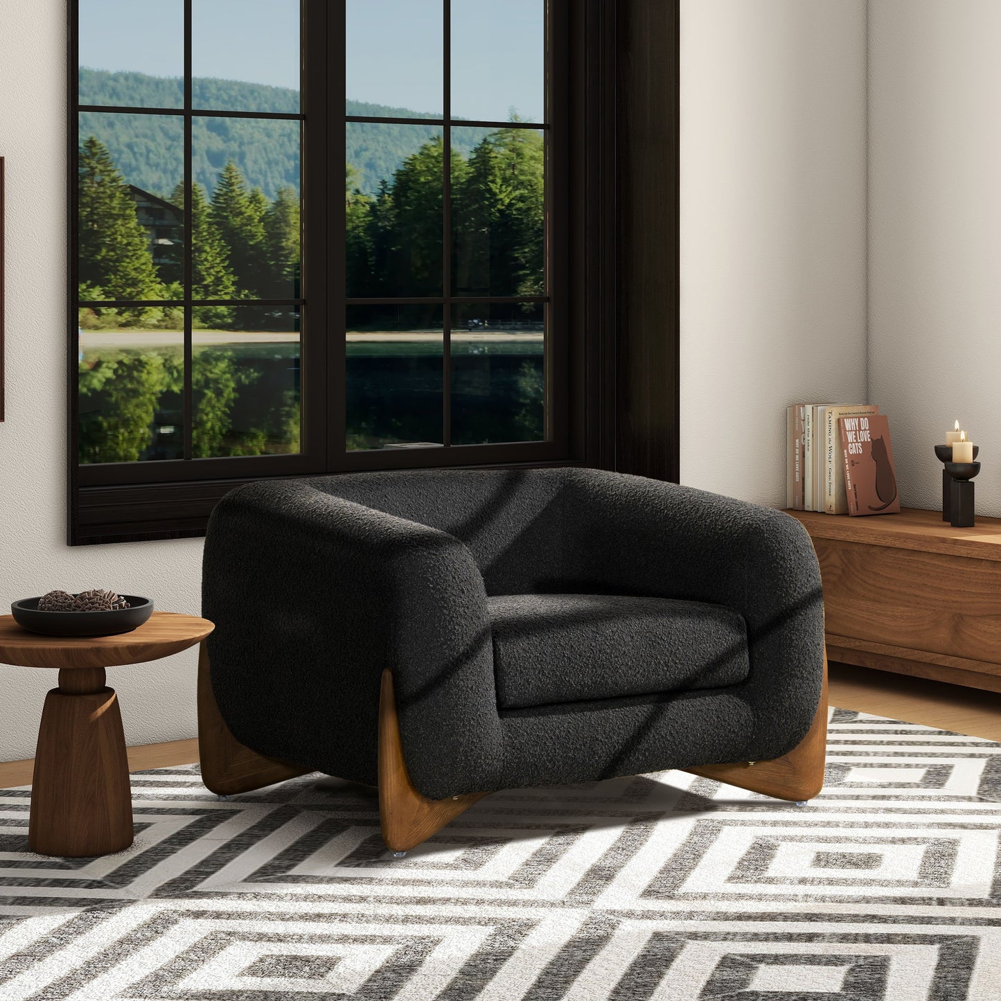 Alpine - Sherpa Arm Chair - Ebony Black
