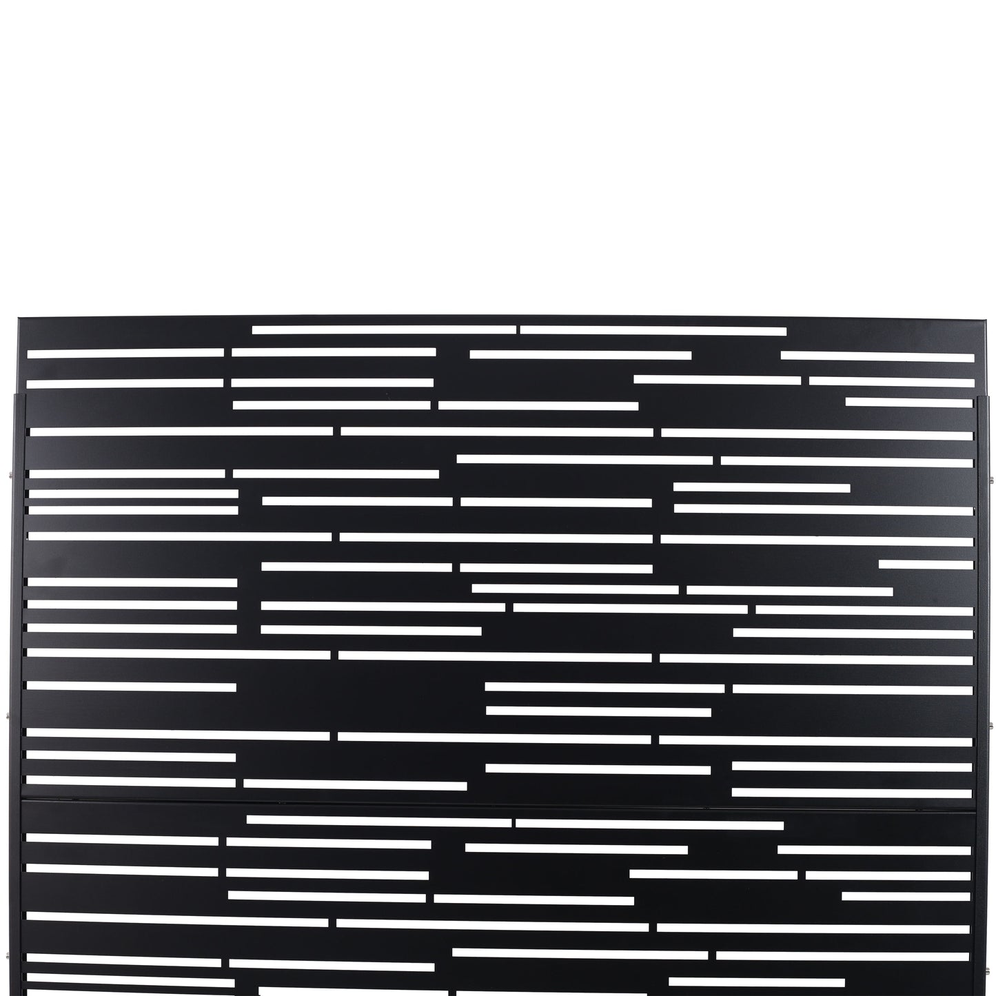 Outdoor & Indoor Privacy Screen Freestanding Decorative Panel Steel - Black