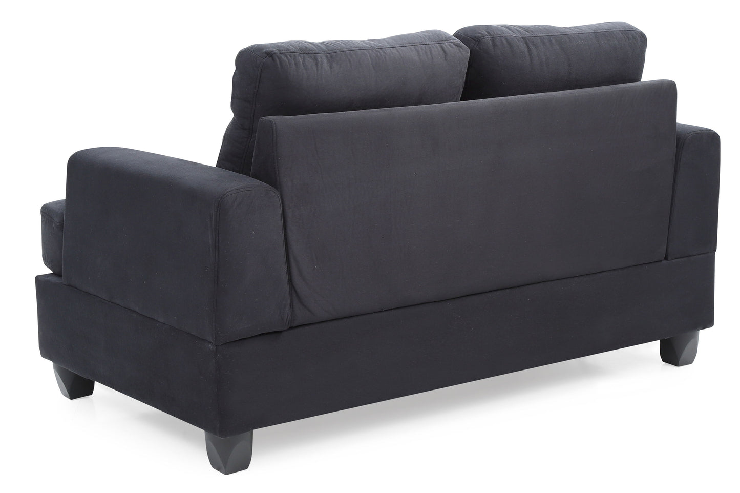 Cozy Transitional Loveseat For Two - Black
