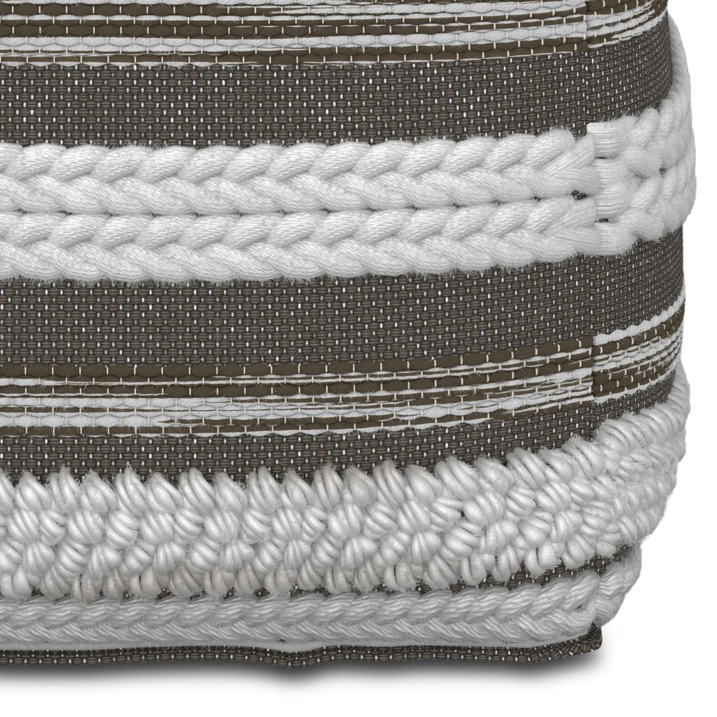 Sommer - Square Pouf - Natural / Taupe Gray