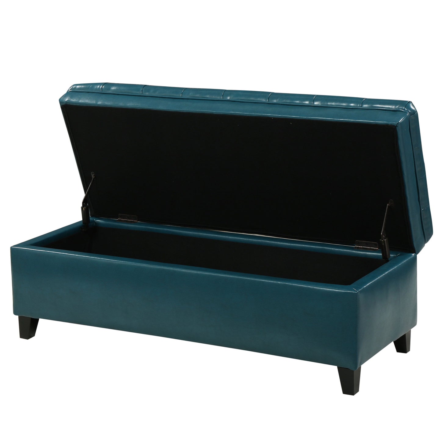Juliana - Teal Storage Ottoman With Spacious Interior - Teal