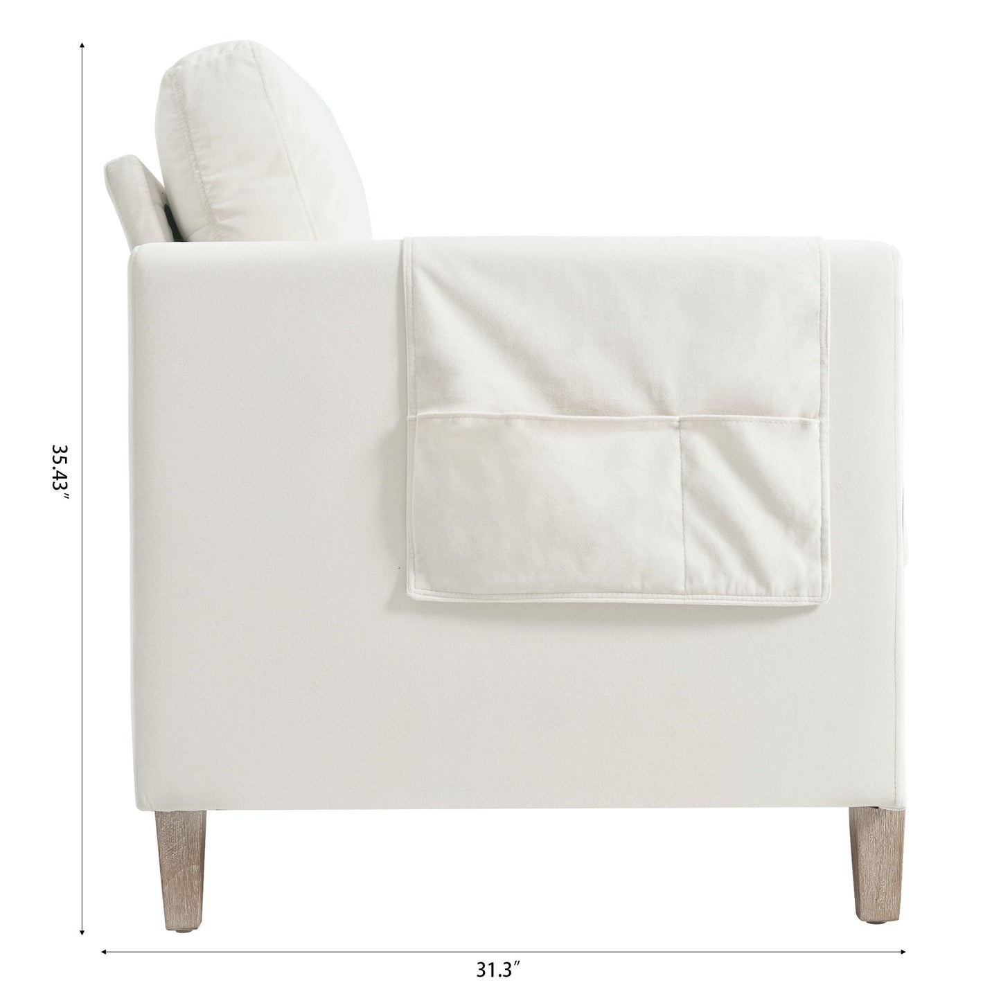 Comfortable Solid Wood Three-Seater Sofa, Soft Cushions, Durable And Long-Lasting, Sofa Couch For Living Room - Beige