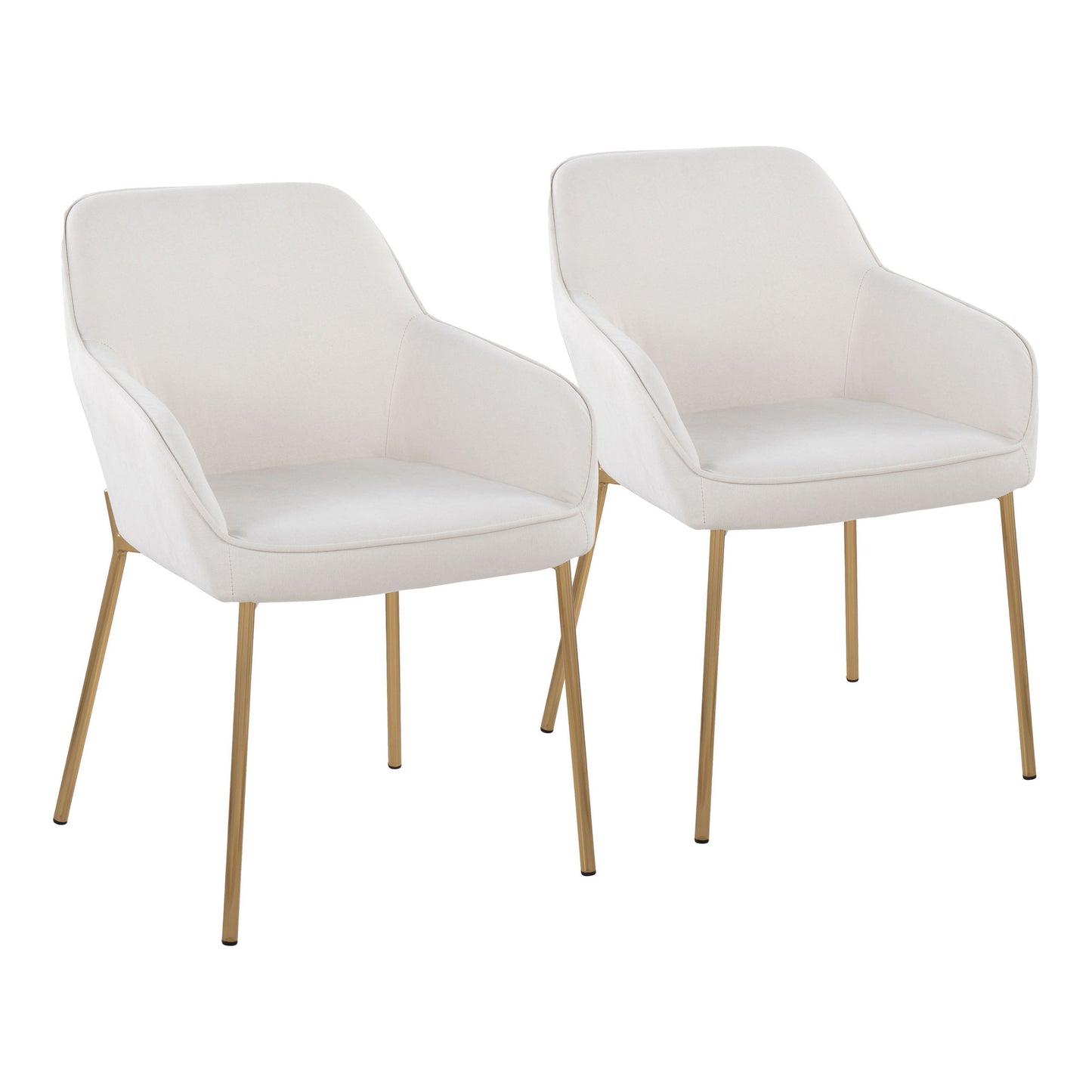Daniella - Contemporary Dining Chair (Set of 2) - Cream / Gold