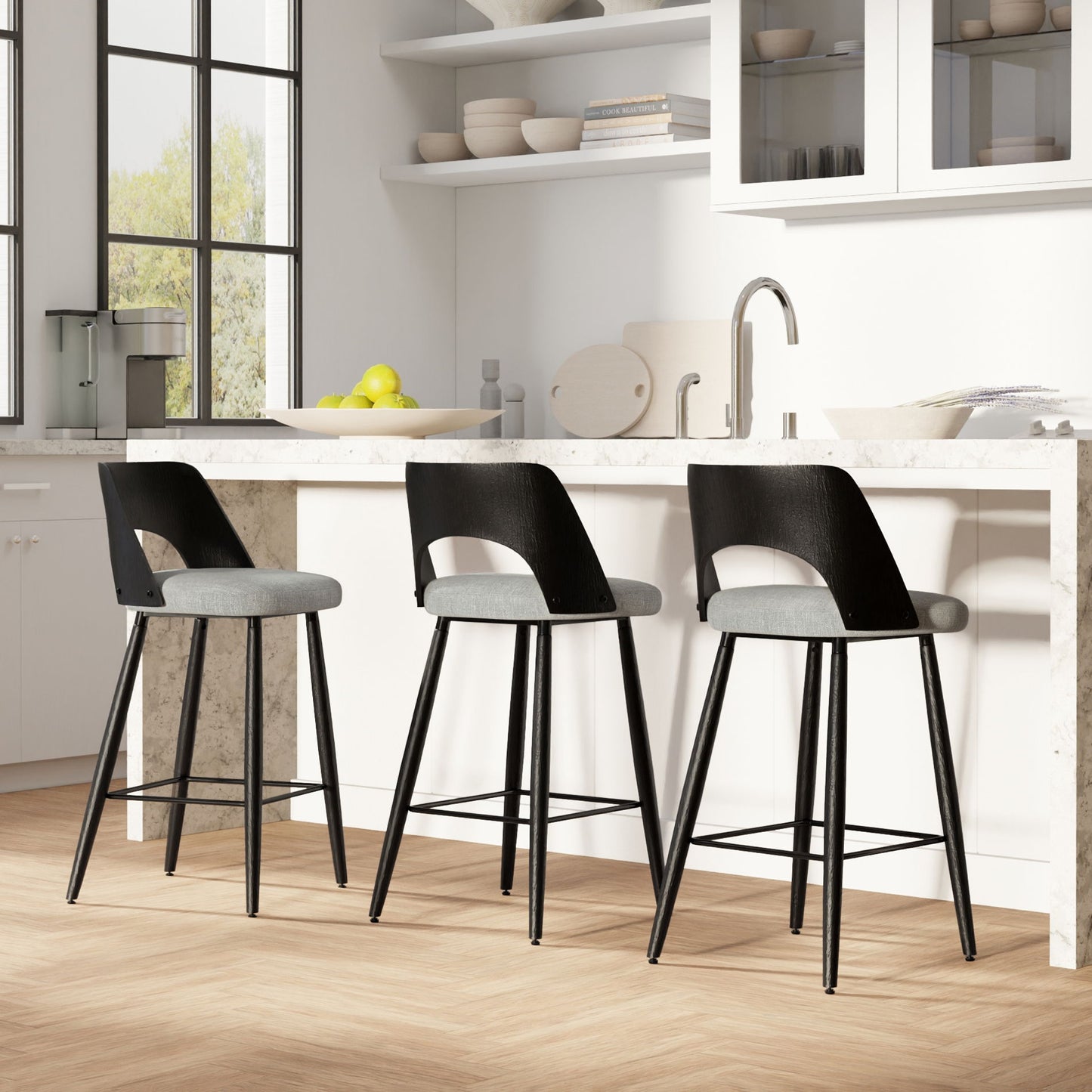 Callie - Counter Height Stool (Set of 2) - Gray