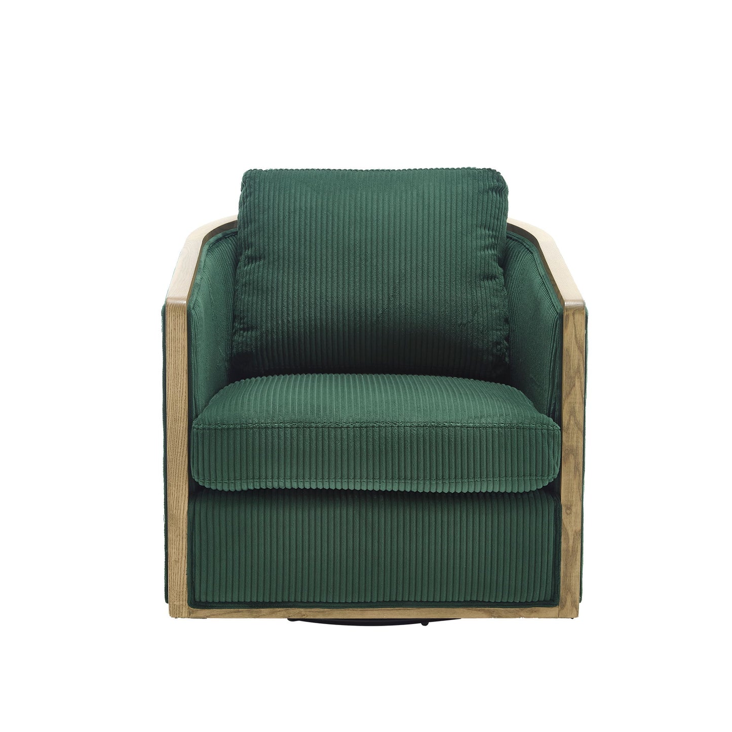 Corduroy Swivel Barrel Chair, Comfortable Accent Sofa Chair With 360 Degree Swivel For Living Room - Emerald