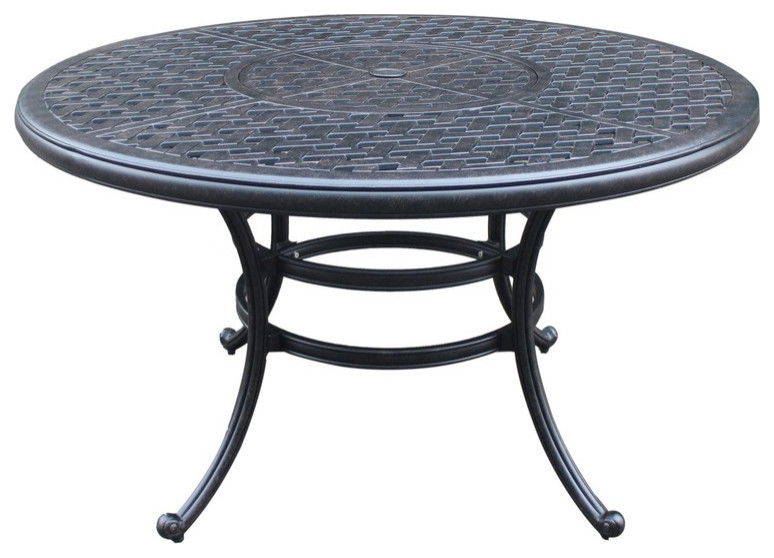 Round 4 Person 51.9" Long Aluminum Dining Set - Antique Bronze