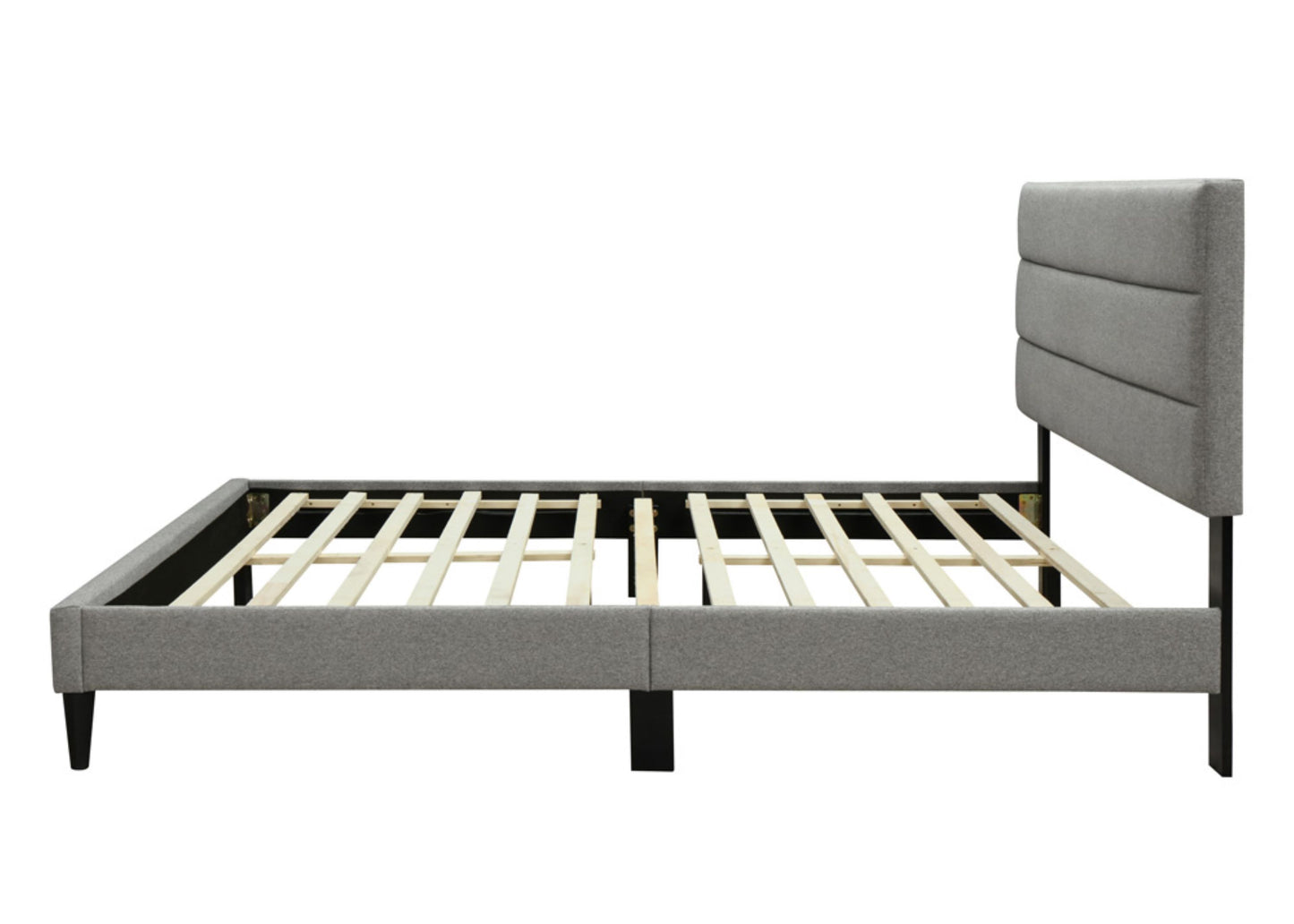 King Sized Channel Bed With USB - Gray