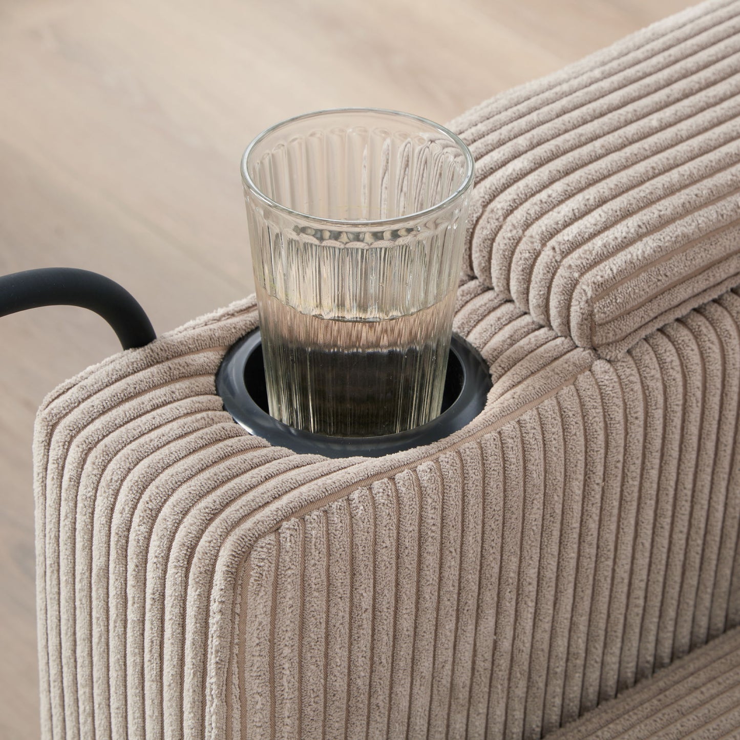 Convertible Chaise Lounge Loveseat Sofa Bed With USB Ports, Cup Holders, Phone Holder, Storage - Brown