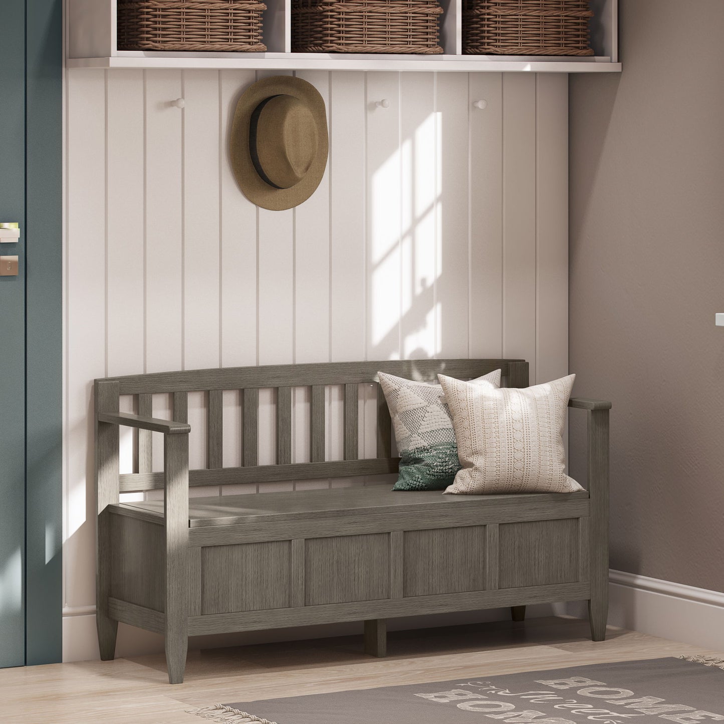 Brooklyn - Entryway Storage Bench - Farmhouse Gray