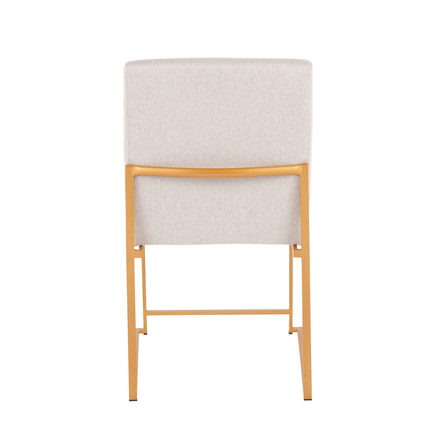Fuji - Contemporary High Back Dining Chair (Set of 2) - Gold / Beige