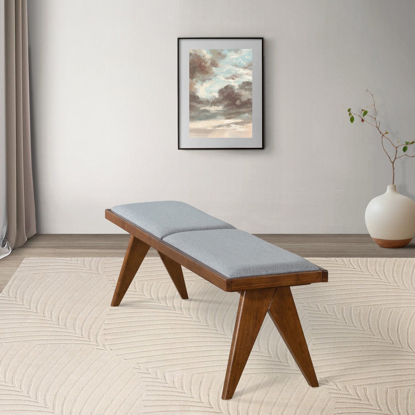 Keira - Bench - Brown / Light Gray
