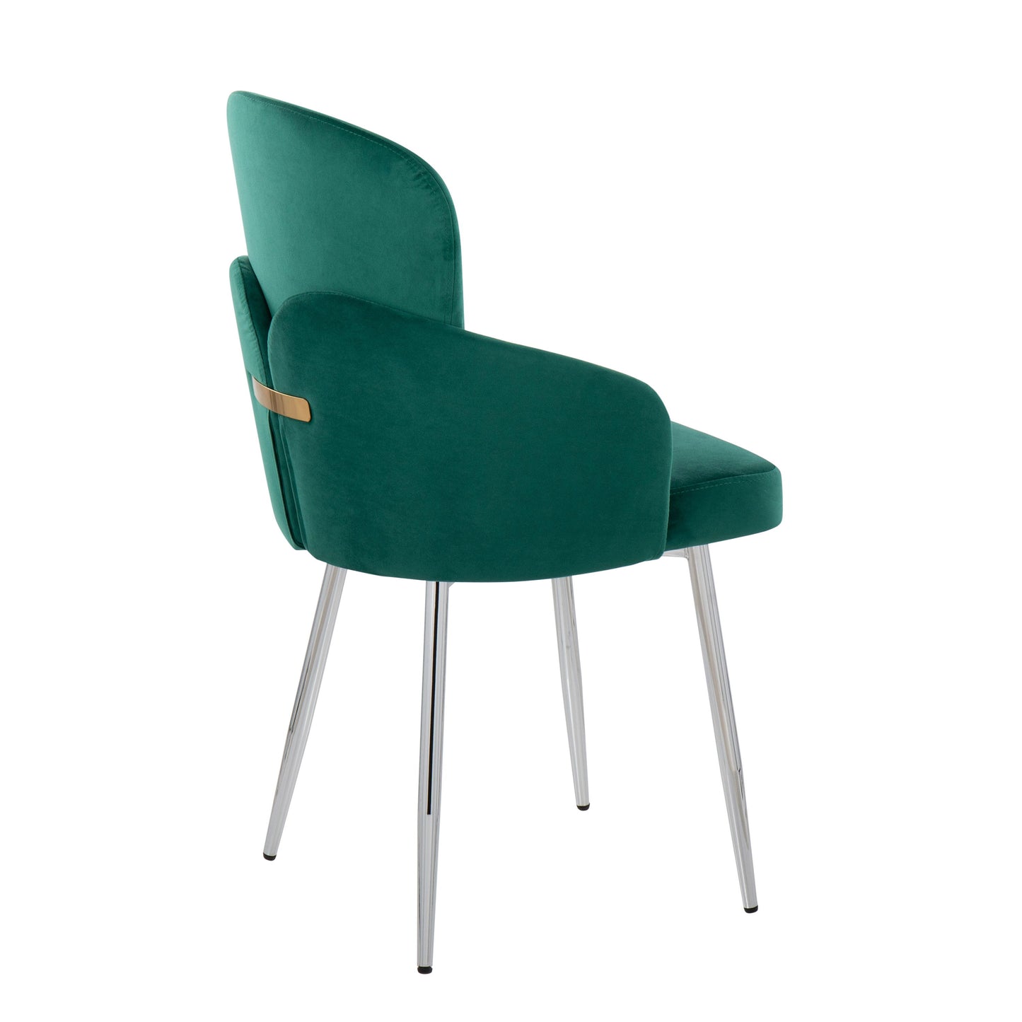 Dahlia - Contemporary Dining Chair (Set of 2) - Chrome / Green