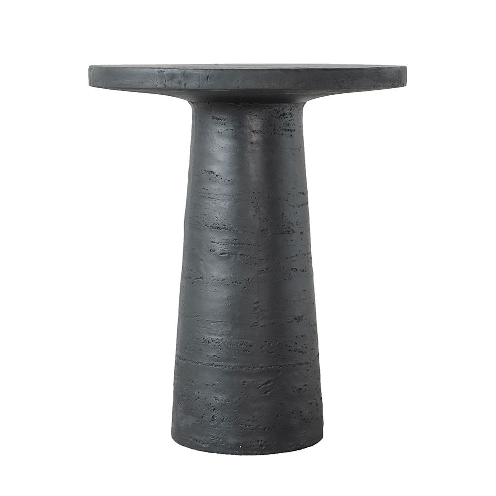 Round Side Table With Pedestal Base - Black