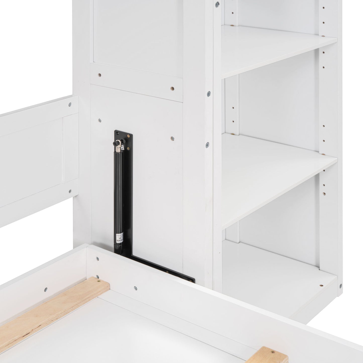 Full Size Murphy Wall Bed With Shelves - White