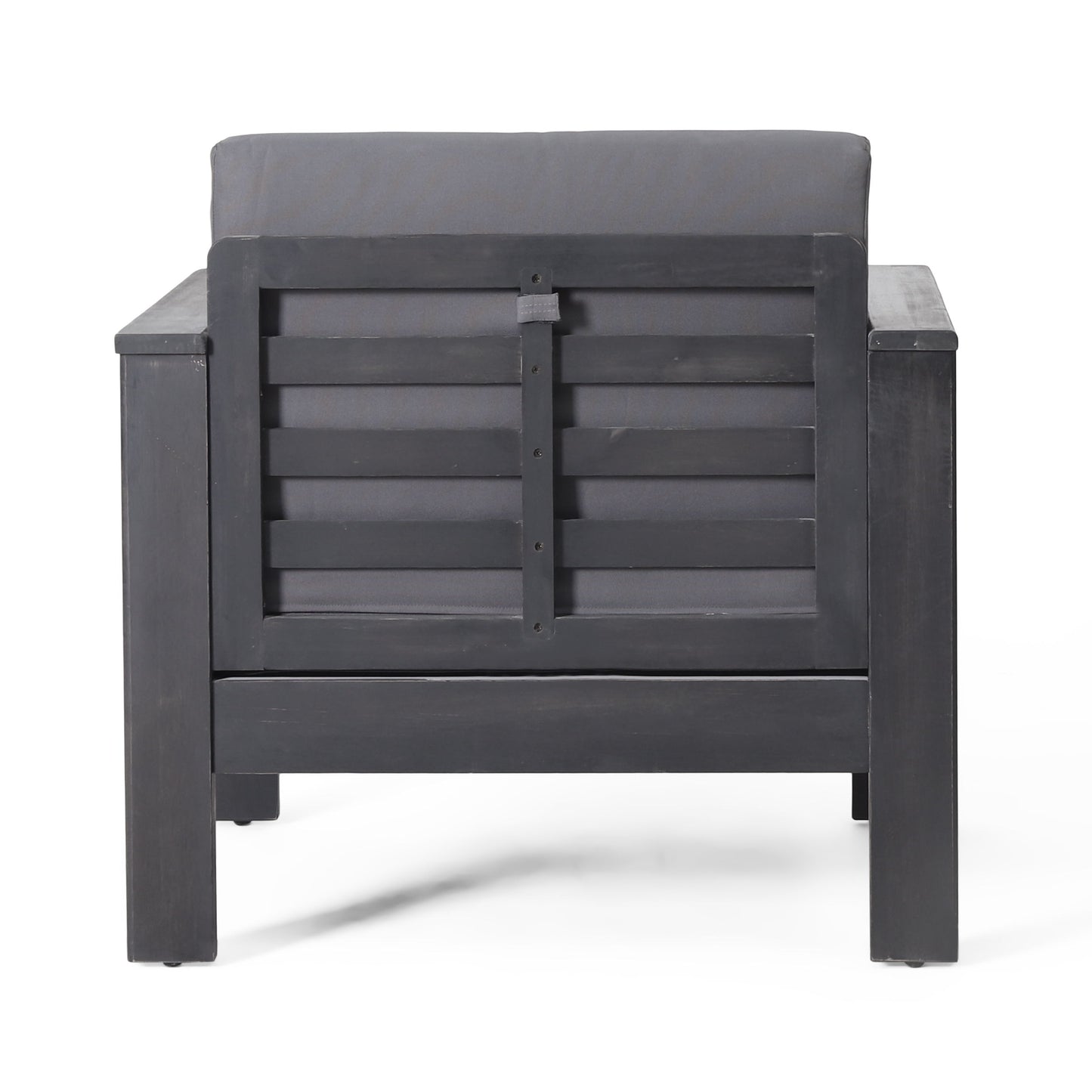 Acacia Wood Loveseat And Coffee Table Set With Cushions - Gray