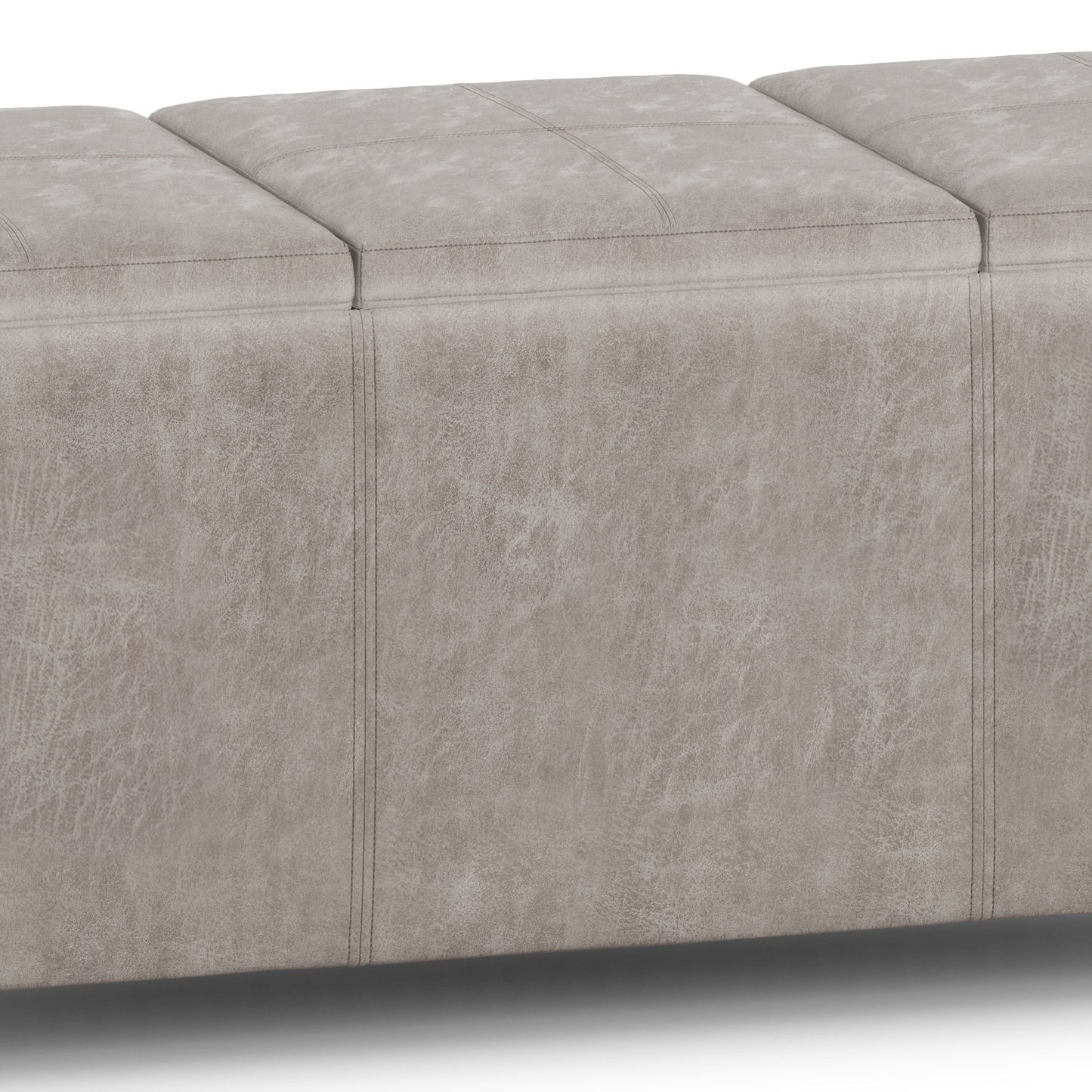 Avalon - Storage Ottoman - Distressed Gray Taupe
