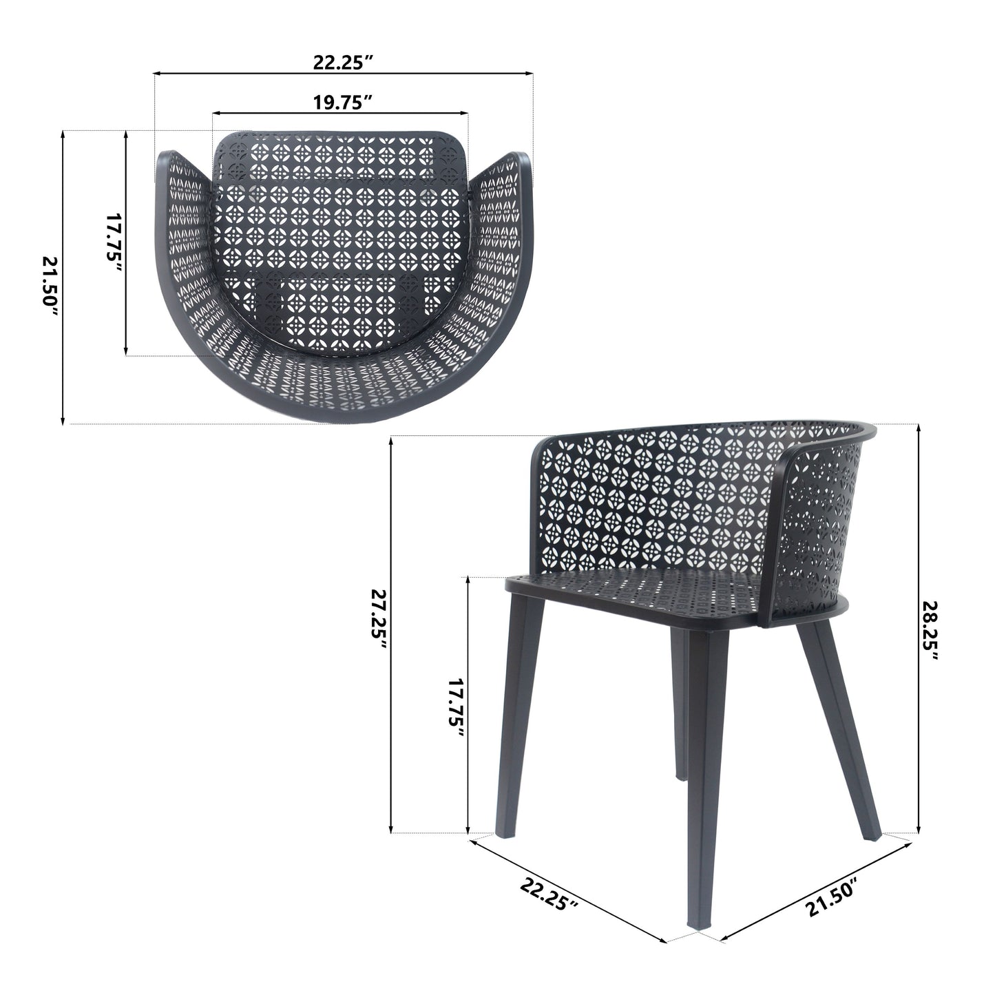 Milan - Outdoor Dining Chair (Set of 2) - Black