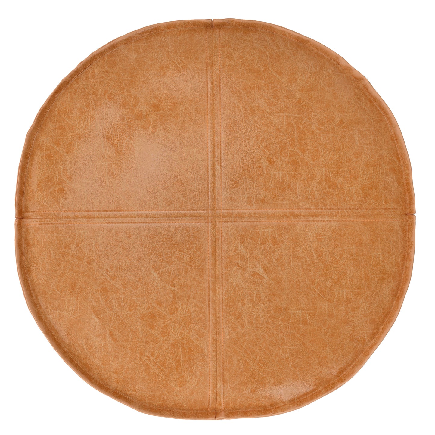 Brody - Round Pouf - Distressed Brown
