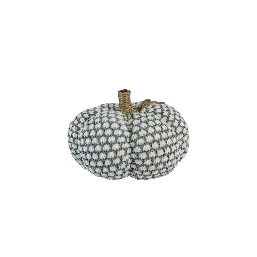 Knite Pumpkin Ornament Decor For Holiday Harvest Festival Fall Festival & Thanksgiving (Set of 4) - Gray