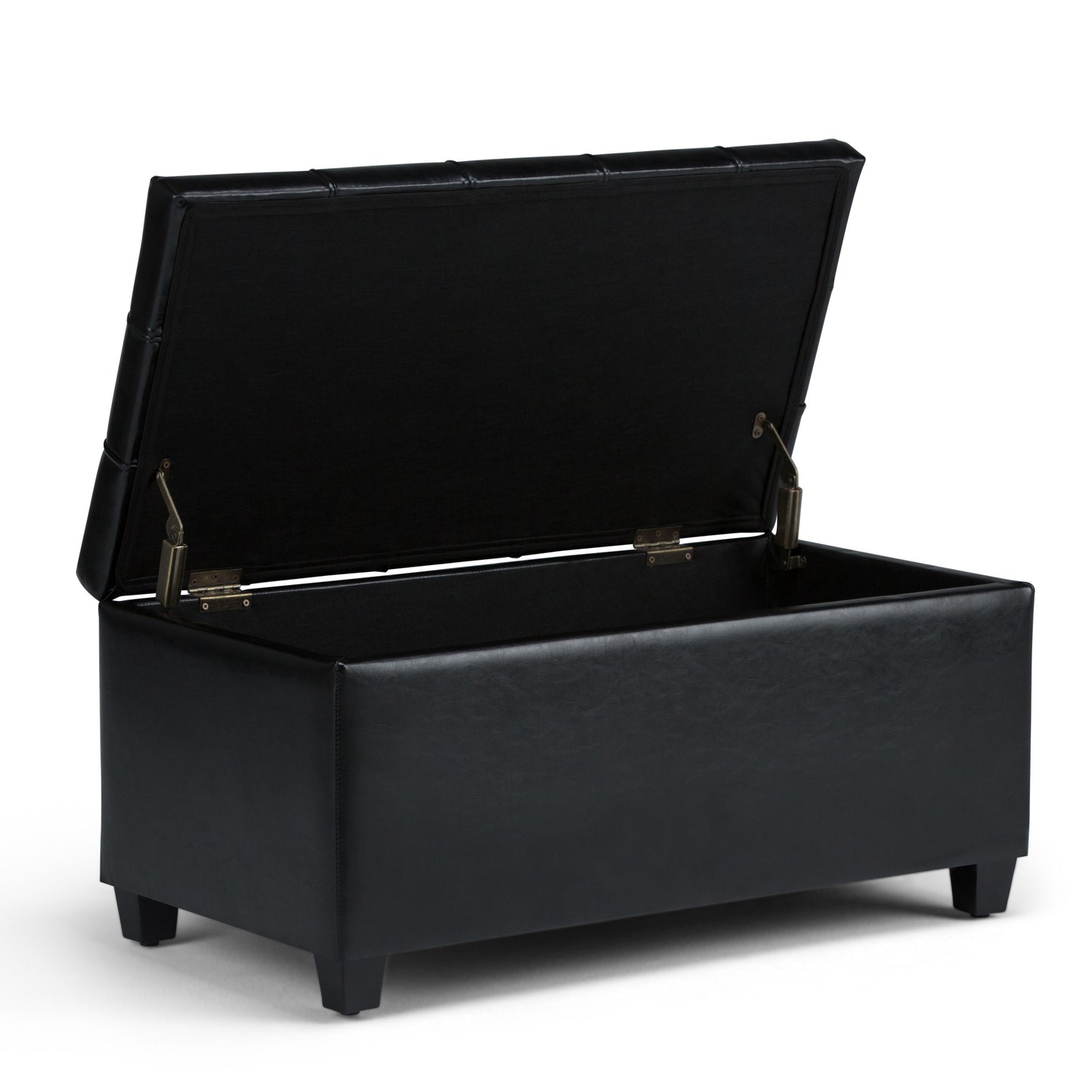 Sienna - Storage Ottoman Bench - Midnight Black