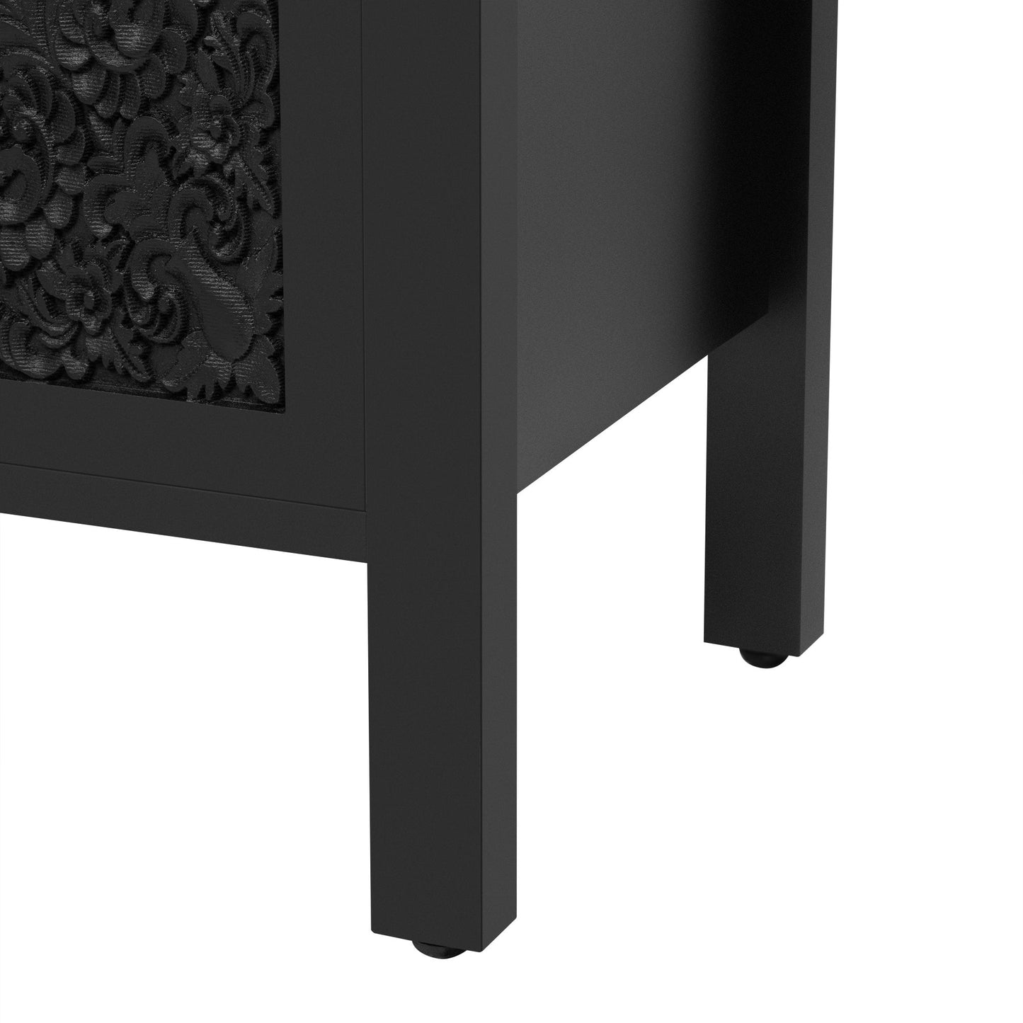 Retro TV Stand For TVs Up To 43", Entertainment Center Media Console Cabinet With 3 Spacious Cabinets, Glass Cabinet Doors And Anti-Tip Device For Living Room - Black