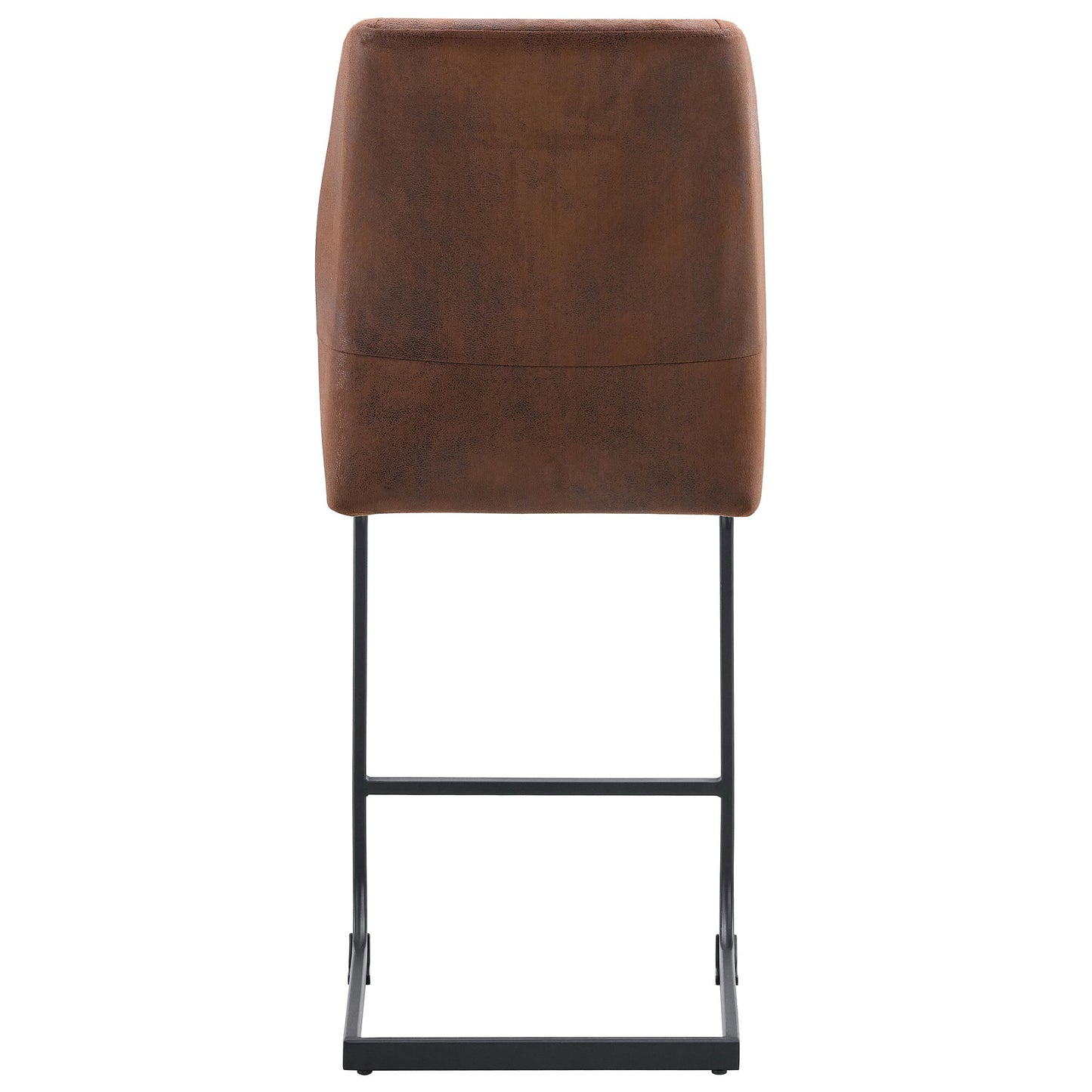Modern Chairs With Suede Cushions And Black Metal Legs For Dining Room Or Office (Set of 2) - Brown
